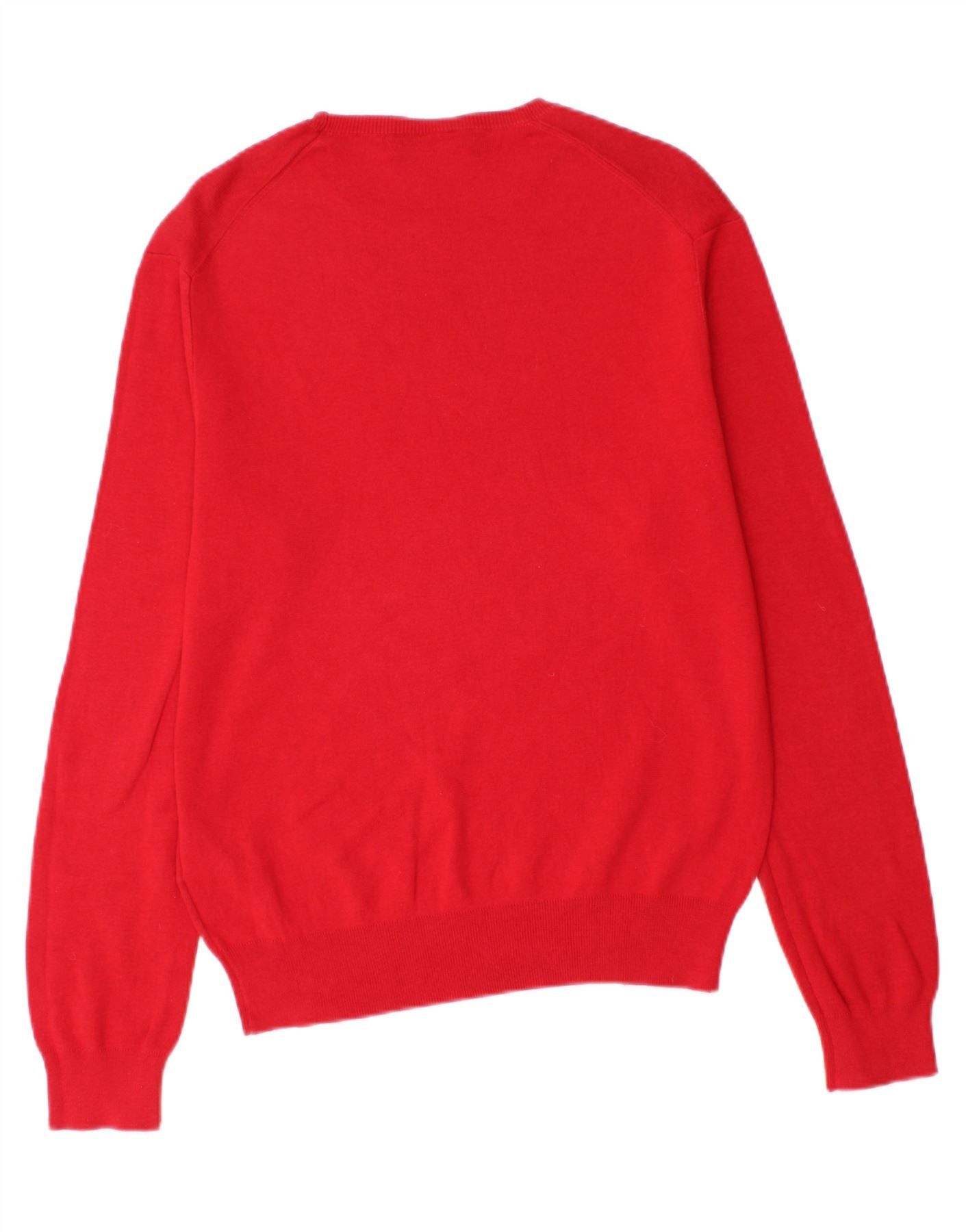Polo Ralph Lauren Mens Boat Neck Jumper Sweater Medium Red Cotton Size US M / EU 48-50 / 2 - 2 Thumbnail