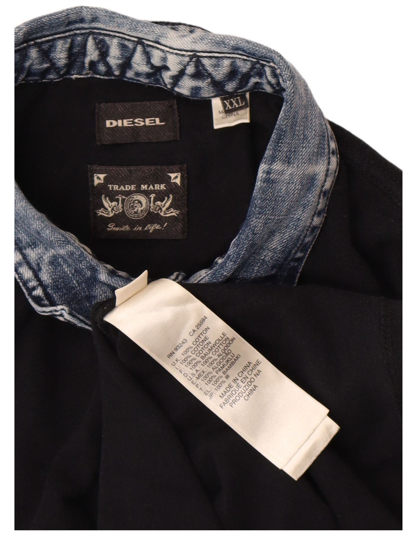 Diesel Mens Rugby Polo Shirt 2XL Black Cotton Size US XL / EU 56 / 4 - 4 Thumbnail