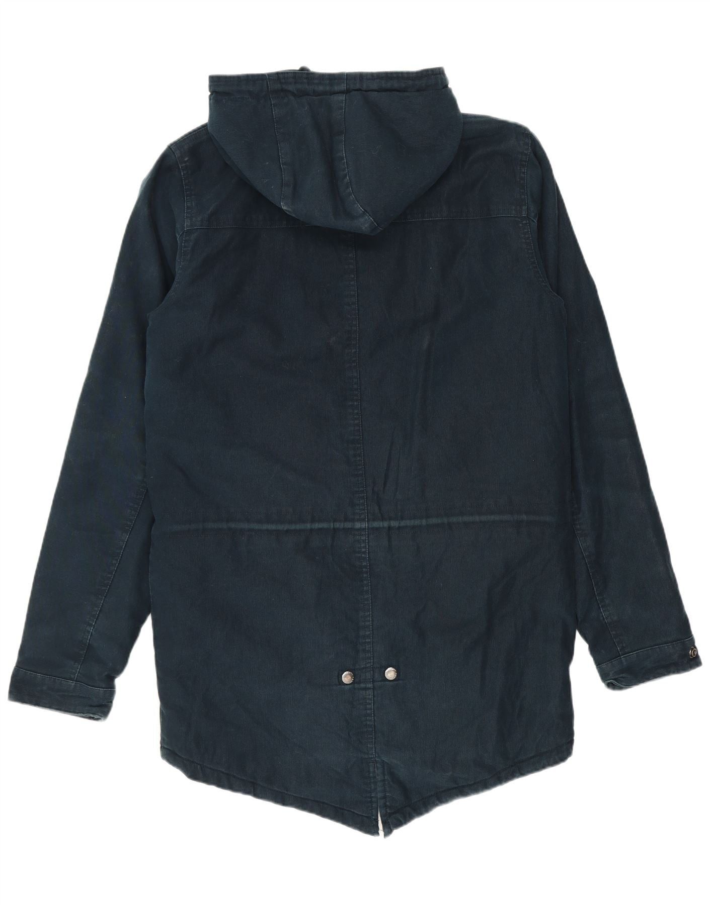Carhartt Mens Hooded Parka Jacket UK 36 Small Navy Blue Cotton Size US M / EU 48-50 / 2 - 2 Thumbnail