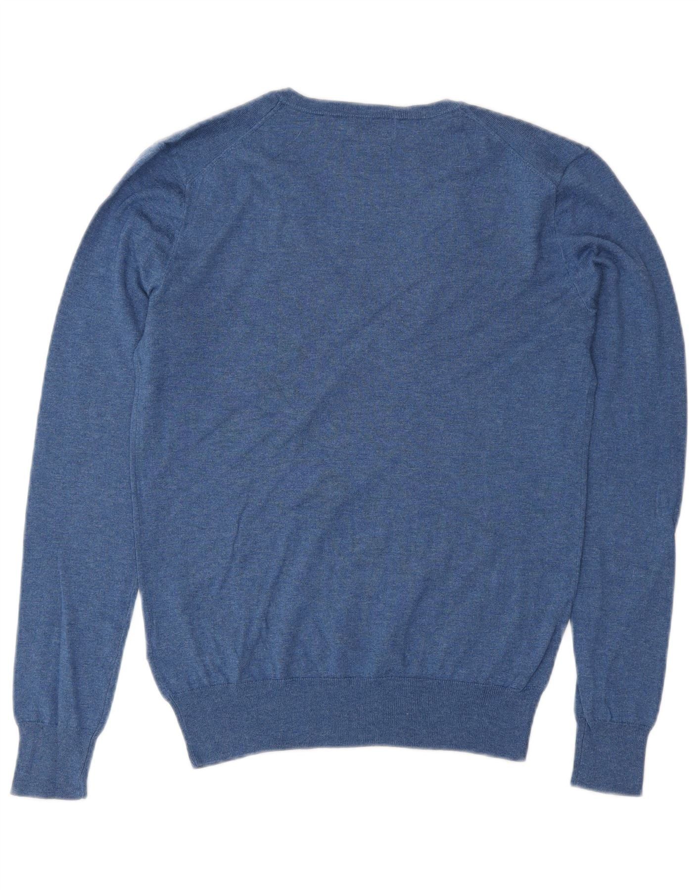 Polo Ralph Lauren Womens V-Neck Jumper Sweater UK 6 XS Navy Blue Cotton Size XS / US 0-2 / IT 36-38 - 2 Thumbnail