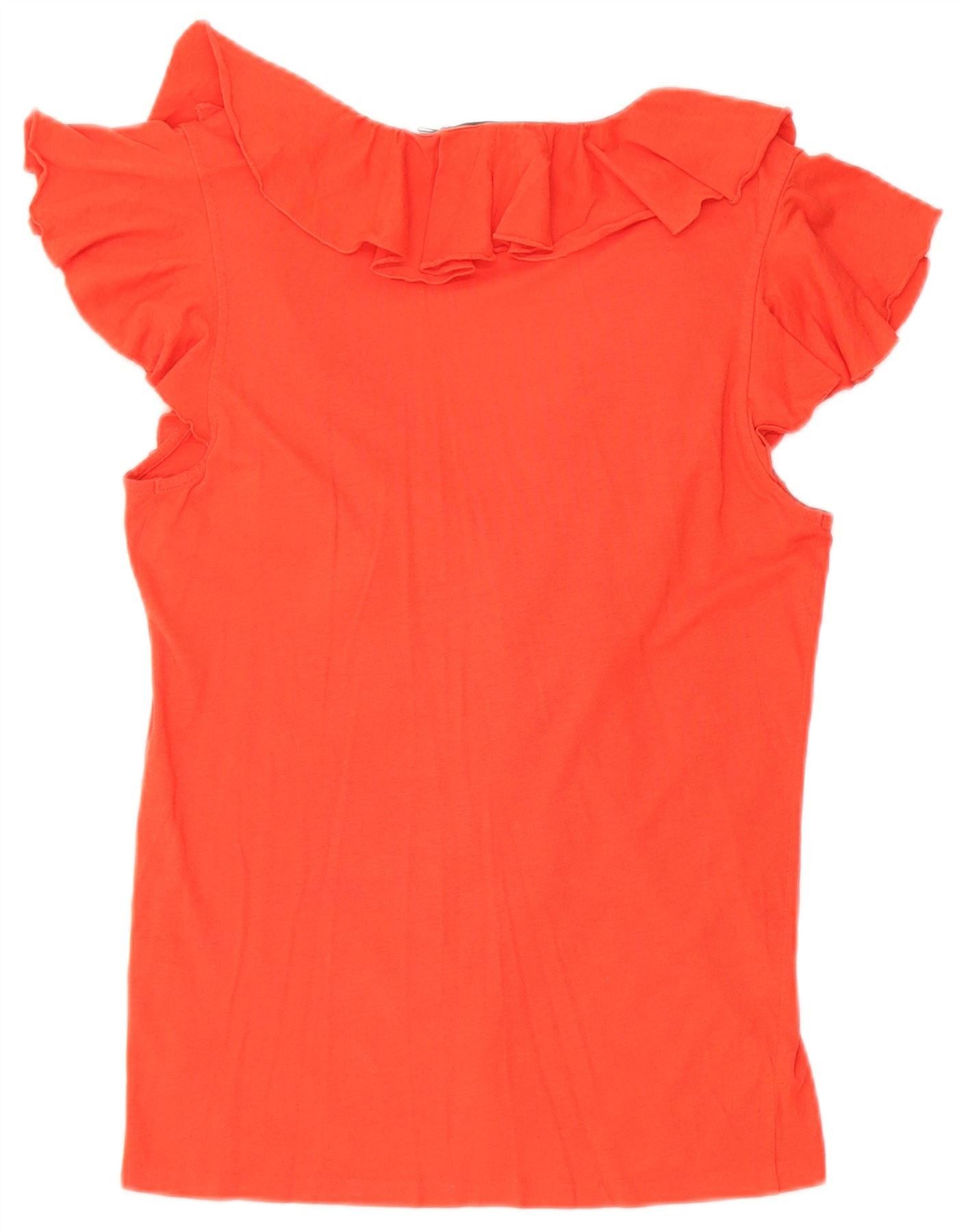 Ralph Lauren Womens Ruffle Front Blouse Top UK 12 Medium Red Size XS / US 0-2 / IT 36-38 - 2 Thumbnail