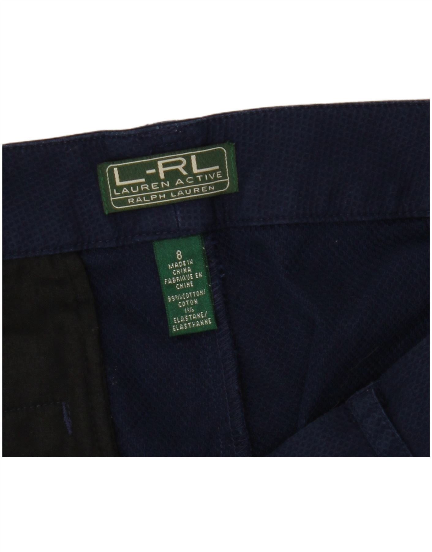 Ralph Lauren Womens Capri Trousers US 6 Medium W33 L21 Navy Blue Cotton Size 27" / US 4 / IT 40 - 3 Thumbnail