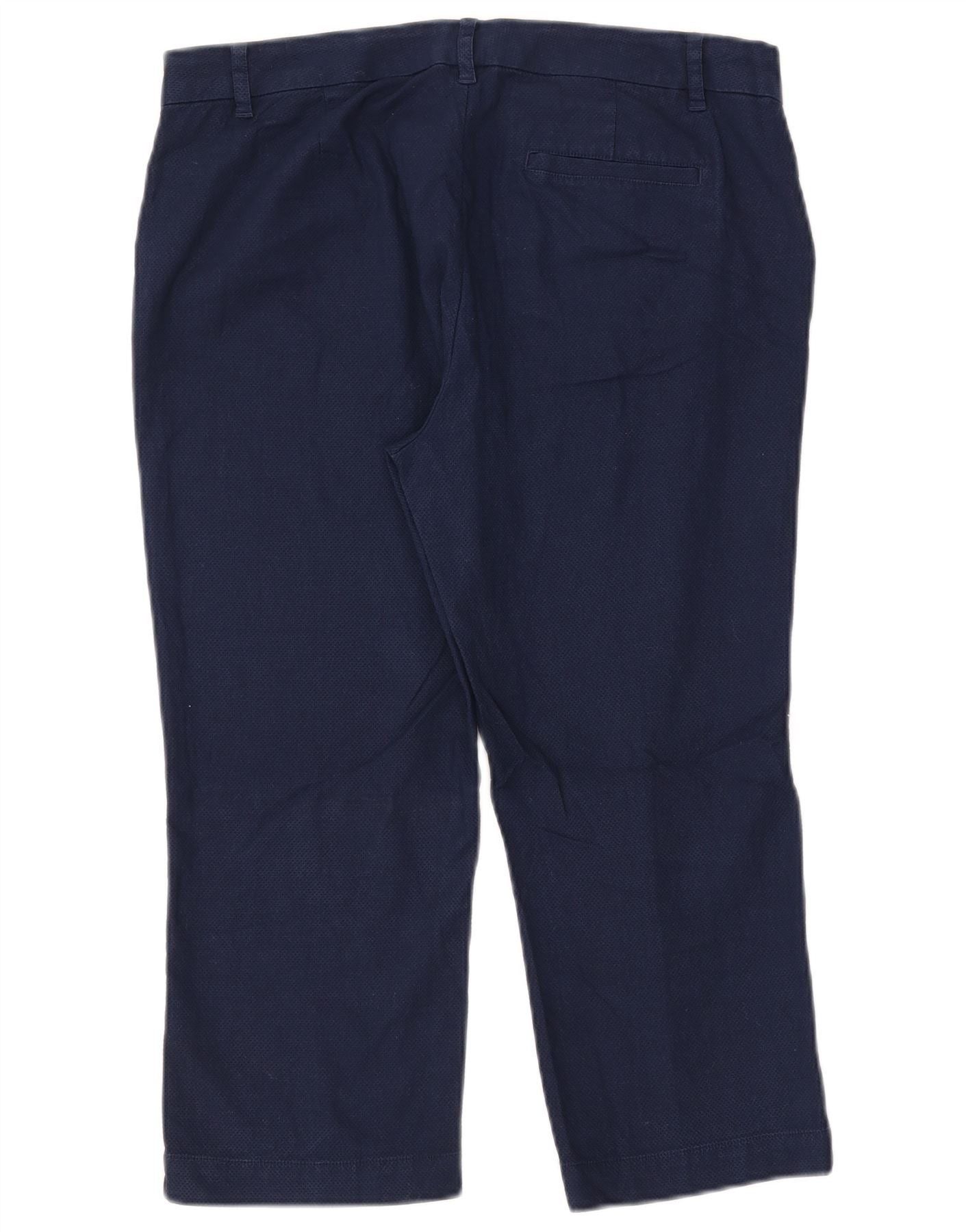 Ralph Lauren Womens Capri Trousers US 6 Medium W33 L21 Navy Blue Cotton Size 27" / US 4 / IT 40 - 2 Thumbnail