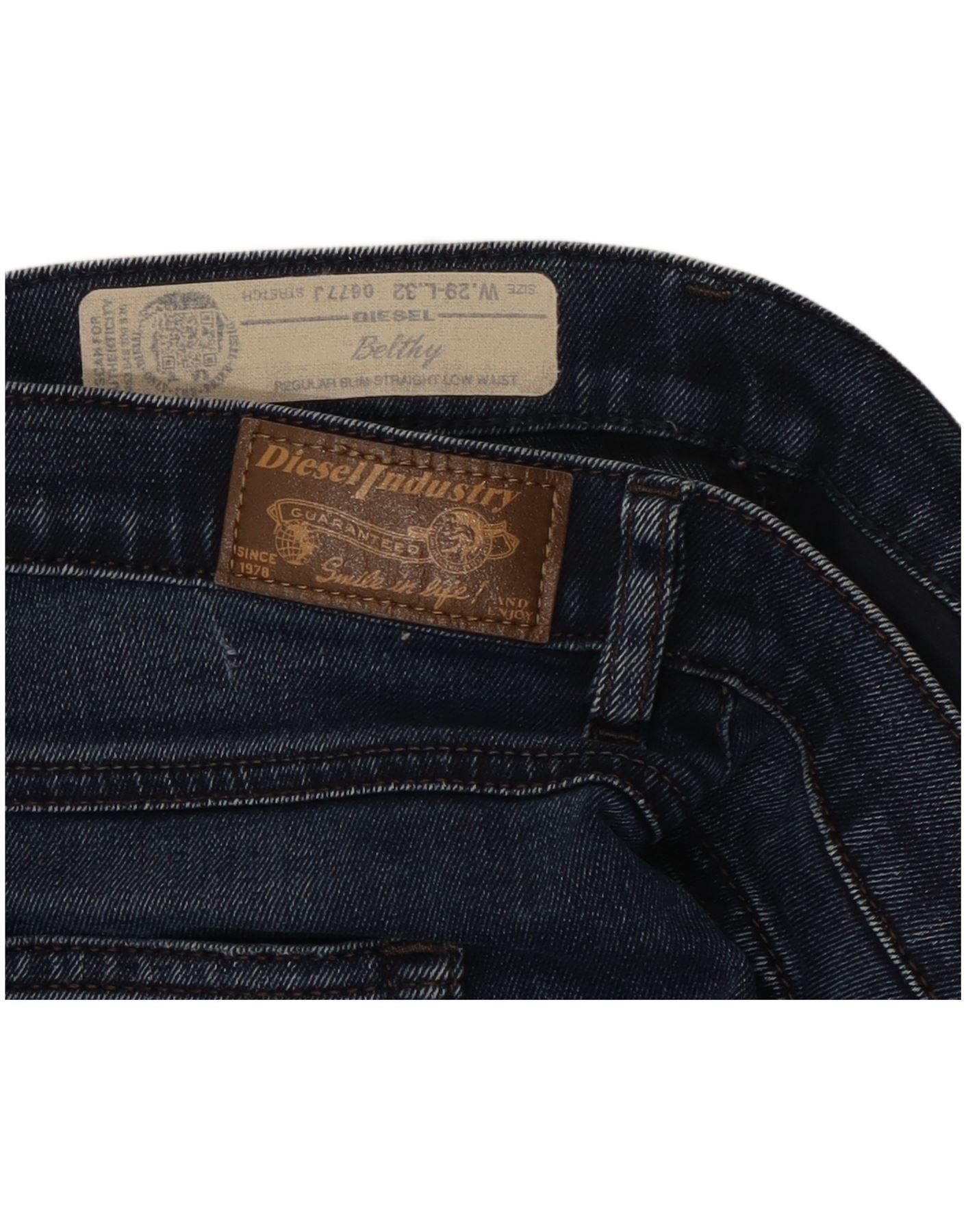 Diesel Womens Belthy Regular Slim Straight Jeans W29 L30 Navy Blue Size 42" / US 20 - 3 Thumbnail