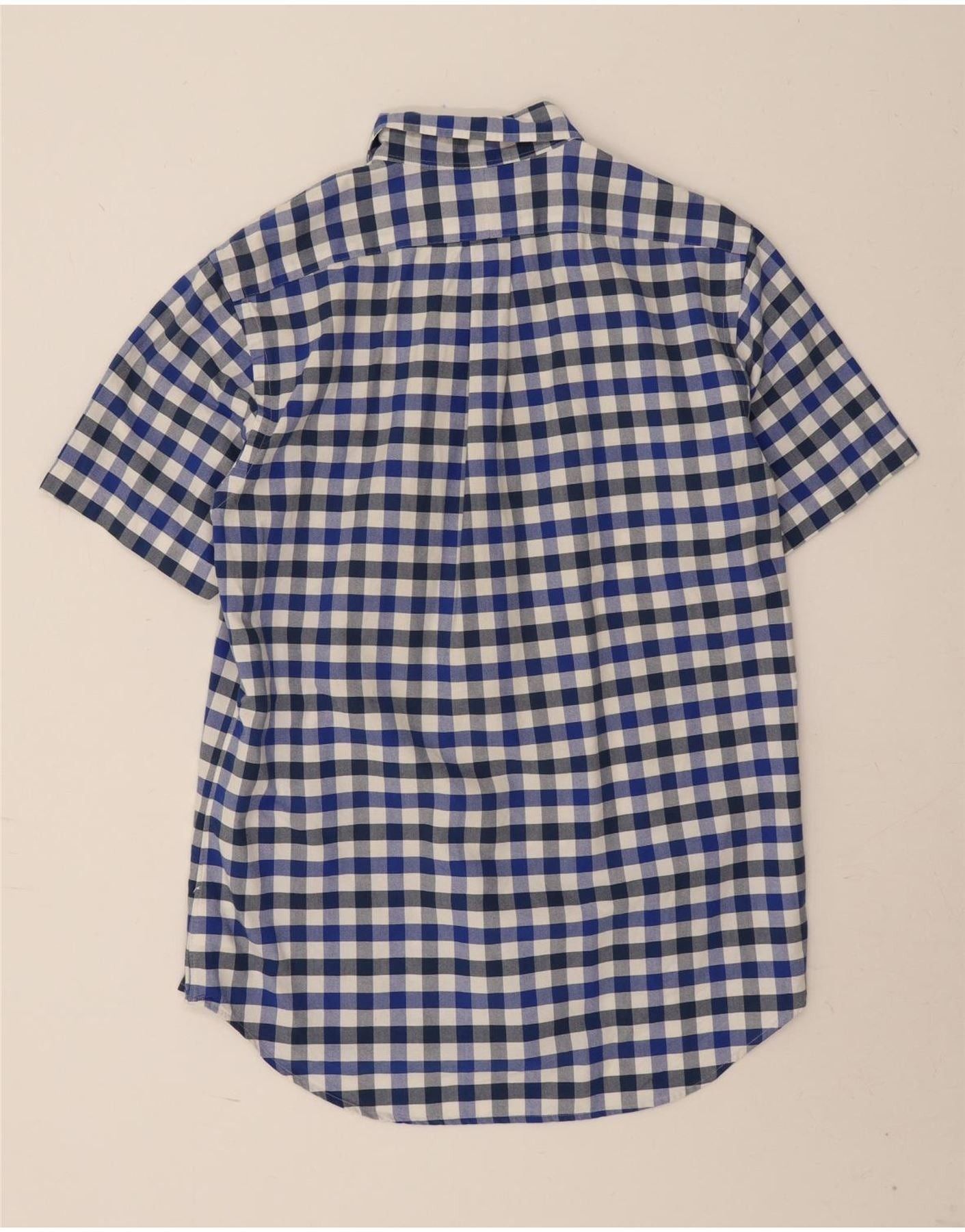 Ralph Lauren Mens Short Sleeve Shirt Medium Blue Gingham Cotton Size US M / EU 48-50 / 2 - 2 Thumbnail