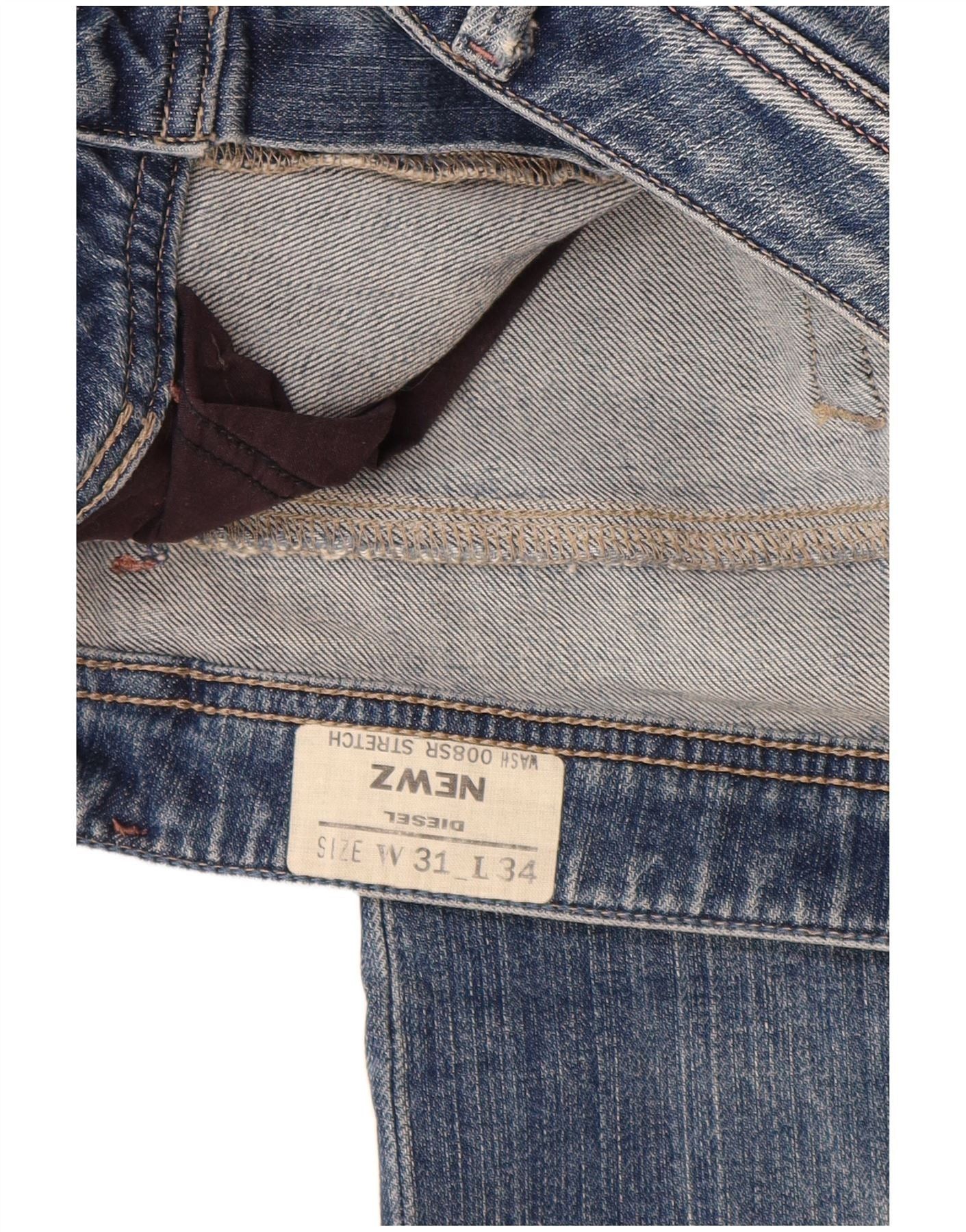 Diesel Womens Newz Slim Jeans W31 L34 Navy Blue Cotton Size 42" / US 20 - 3 Thumbnail