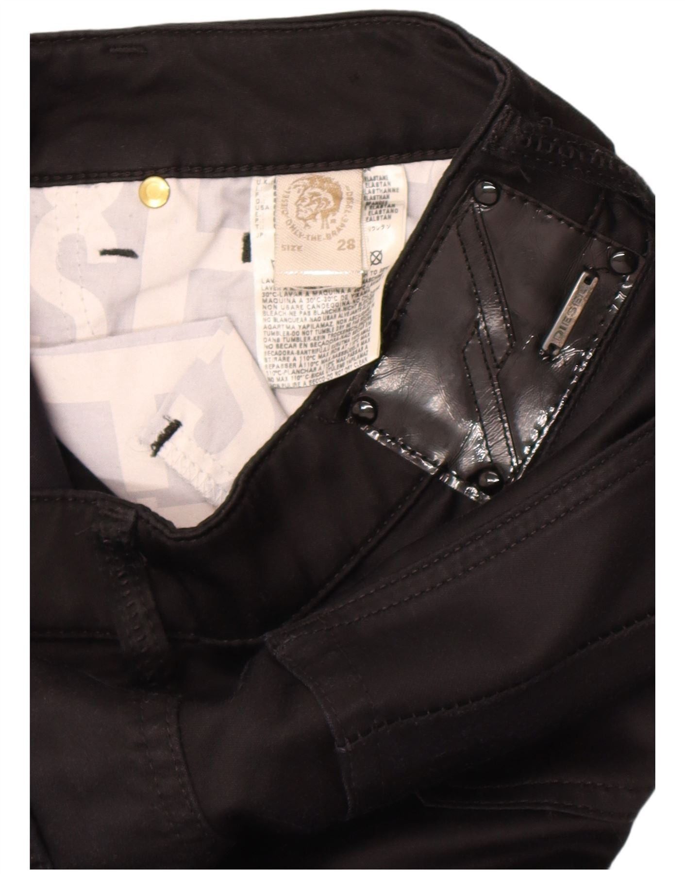 Diesel Womens Slim Casual Trousers W28 L31 Black Cotton Size 24" / US 00 / IT 34 - 4 Thumbnail