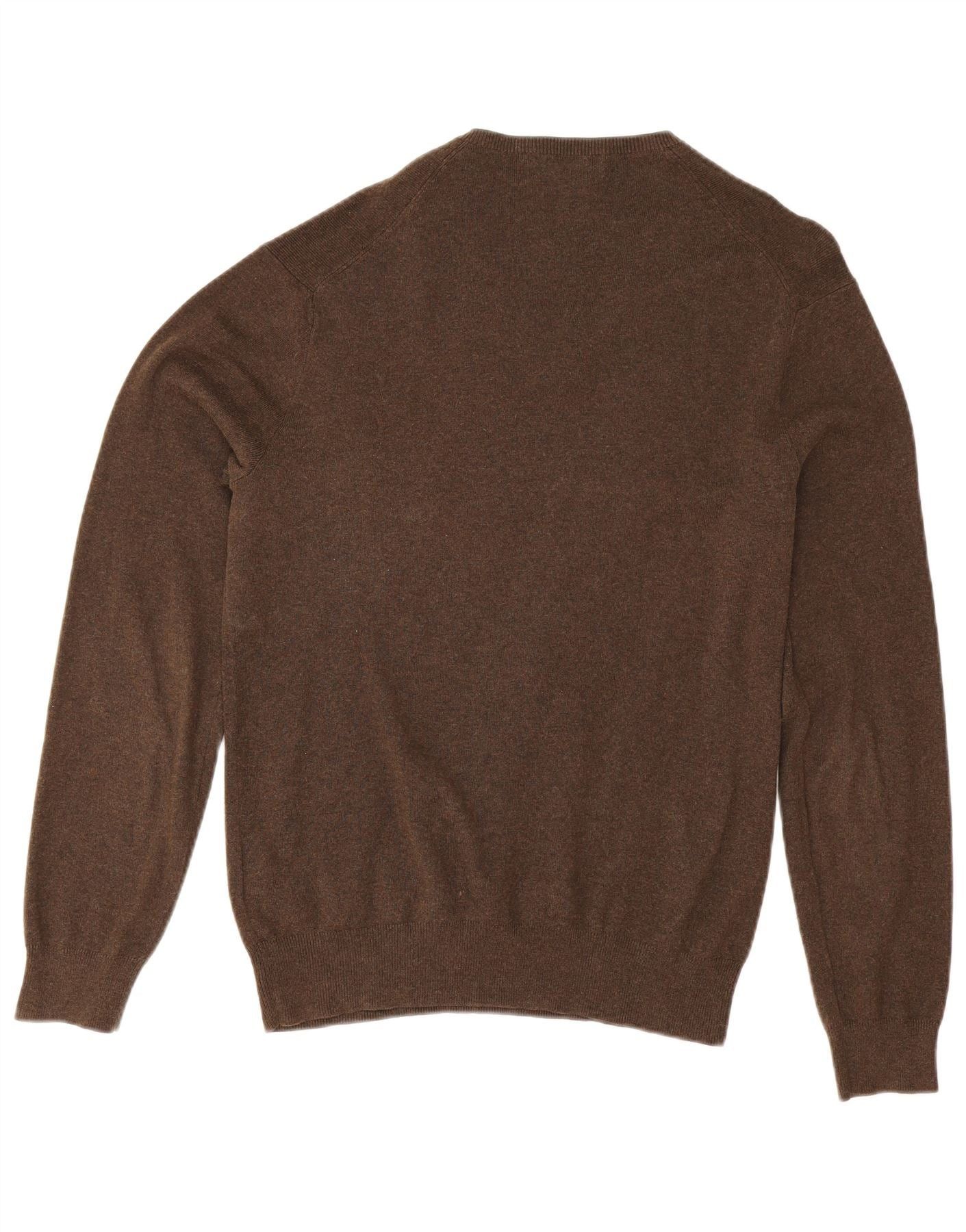 Polo Ralph Lauren Mens V-Neck Jumper Sweater Small Brown Cotton Size US XL / EU 56 / 4 - 2 Thumbnail