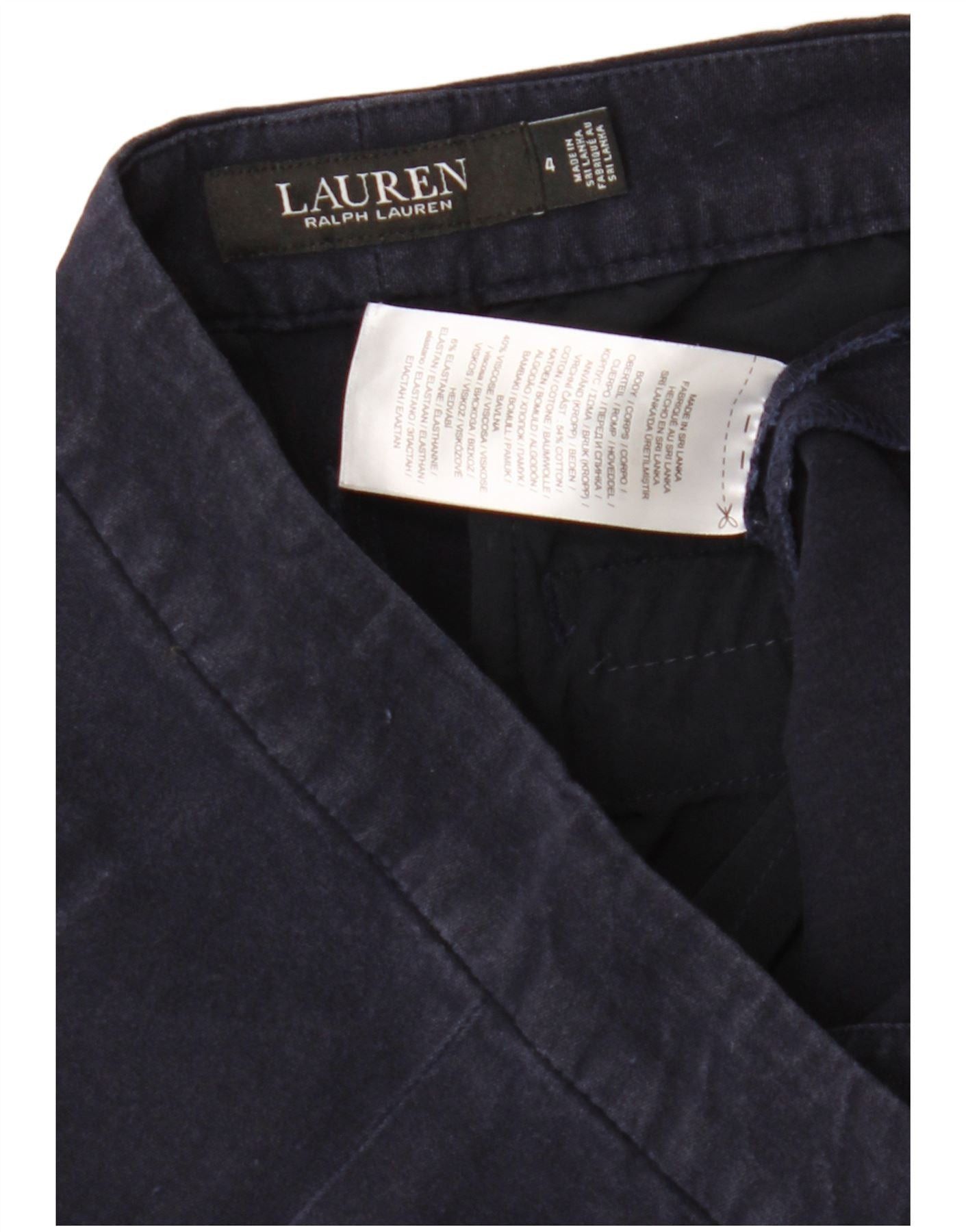 Ralph Lauren Womens Skinny Cropped Trousers US 4 Small W30 L25 Navy Blue Size 25" / US 0 / IT 36 - 3 Thumbnail