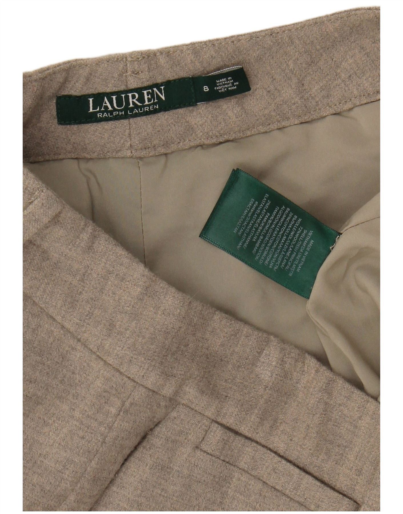 Ralph Lauren Womens Slim Chino Trousers US 8 Medium W32 L30 Grey Wool Size 27" / US 4 / IT 40 - 3 Thumbnail