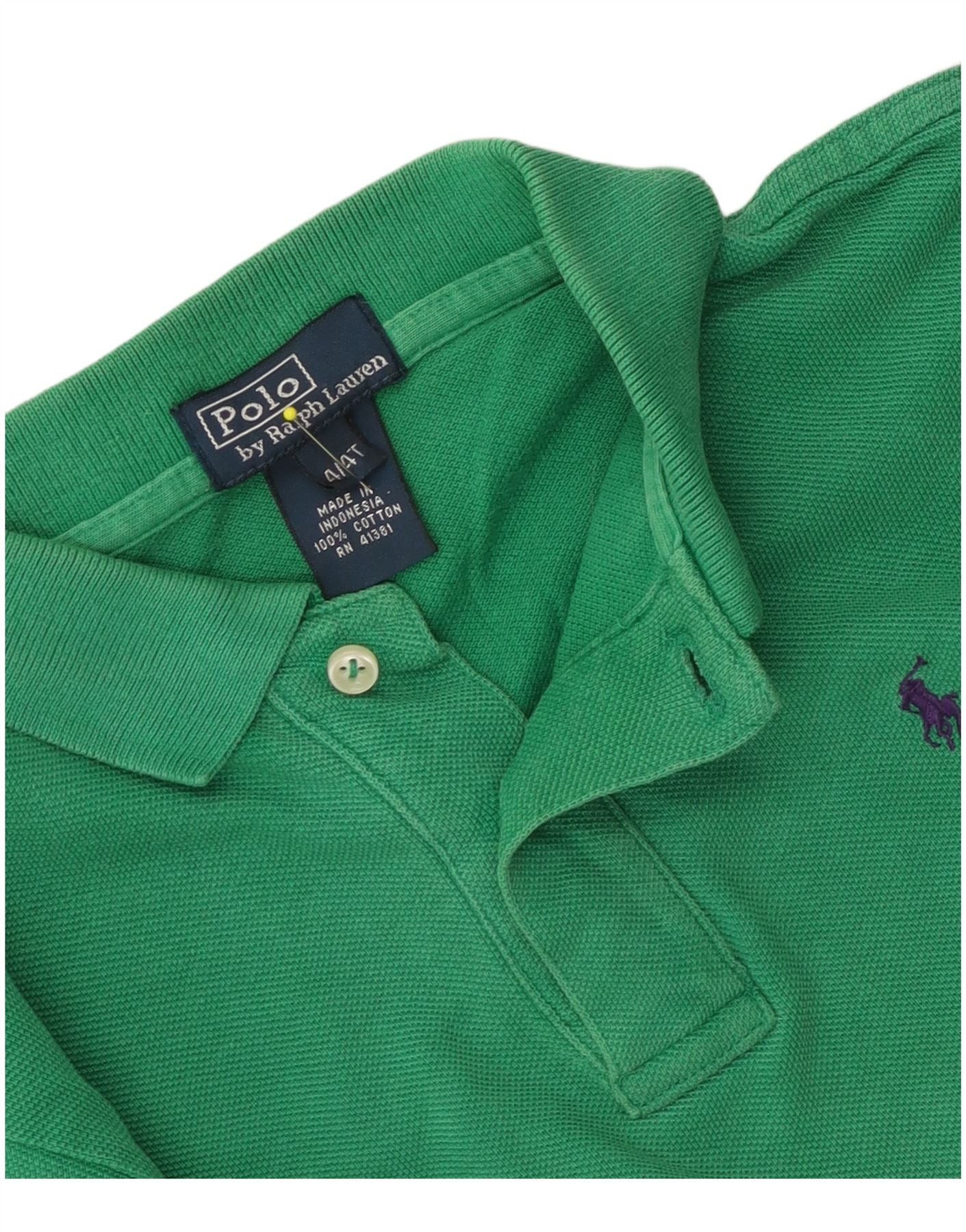 Polo Ralph Lauren Boys Long Sleeve Polo Shirt 3-4 Years Green Cotton Size XXS / US 00 / IT 34 - 3 Thumbnail