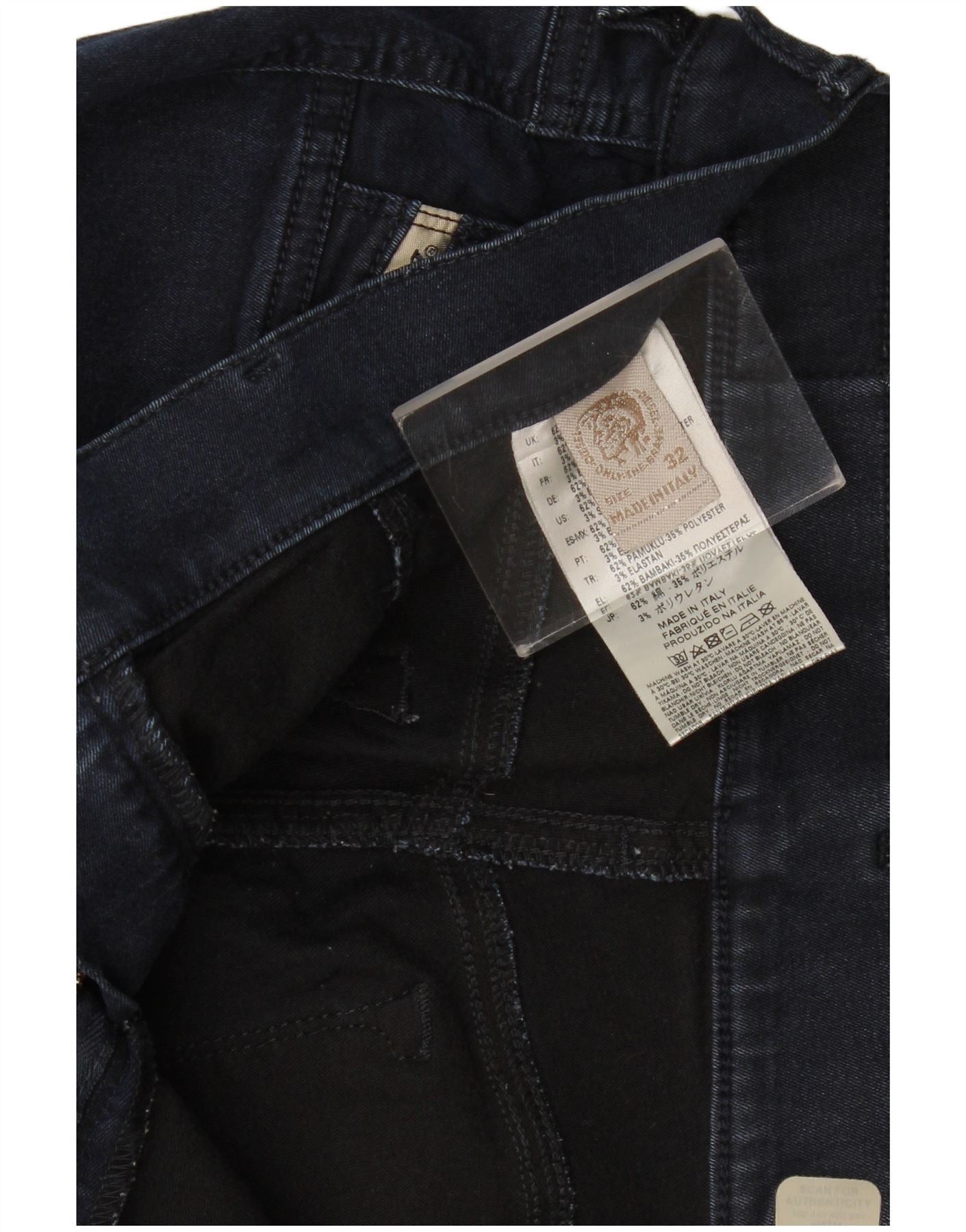 Diesel Womens Slim Jeans W32 L28 Navy Blue Cotton Size 24" / US 00 / IT 34 - 3 Thumbnail