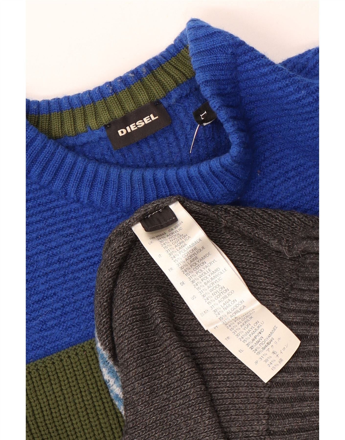 Diesel Womens Crew Neck Jumper Sweater UK 14 Large Multicoloured St Size S / US 4 / IT 40 - 3 Thumbnail