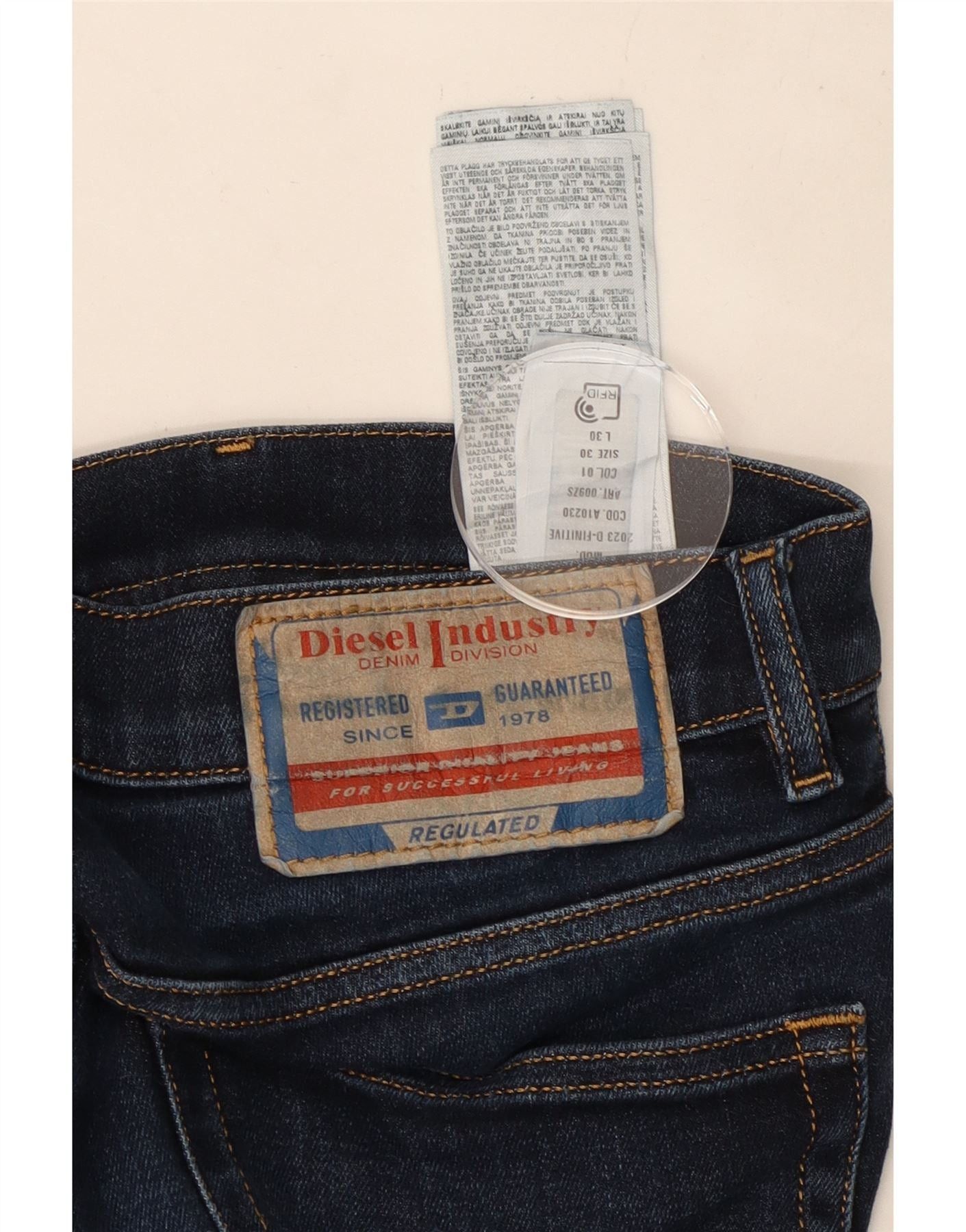 Diesel Womens Slim Jeans W30 L30 Navy Blue Cotton Size 42" / US 20 - 3 Thumbnail