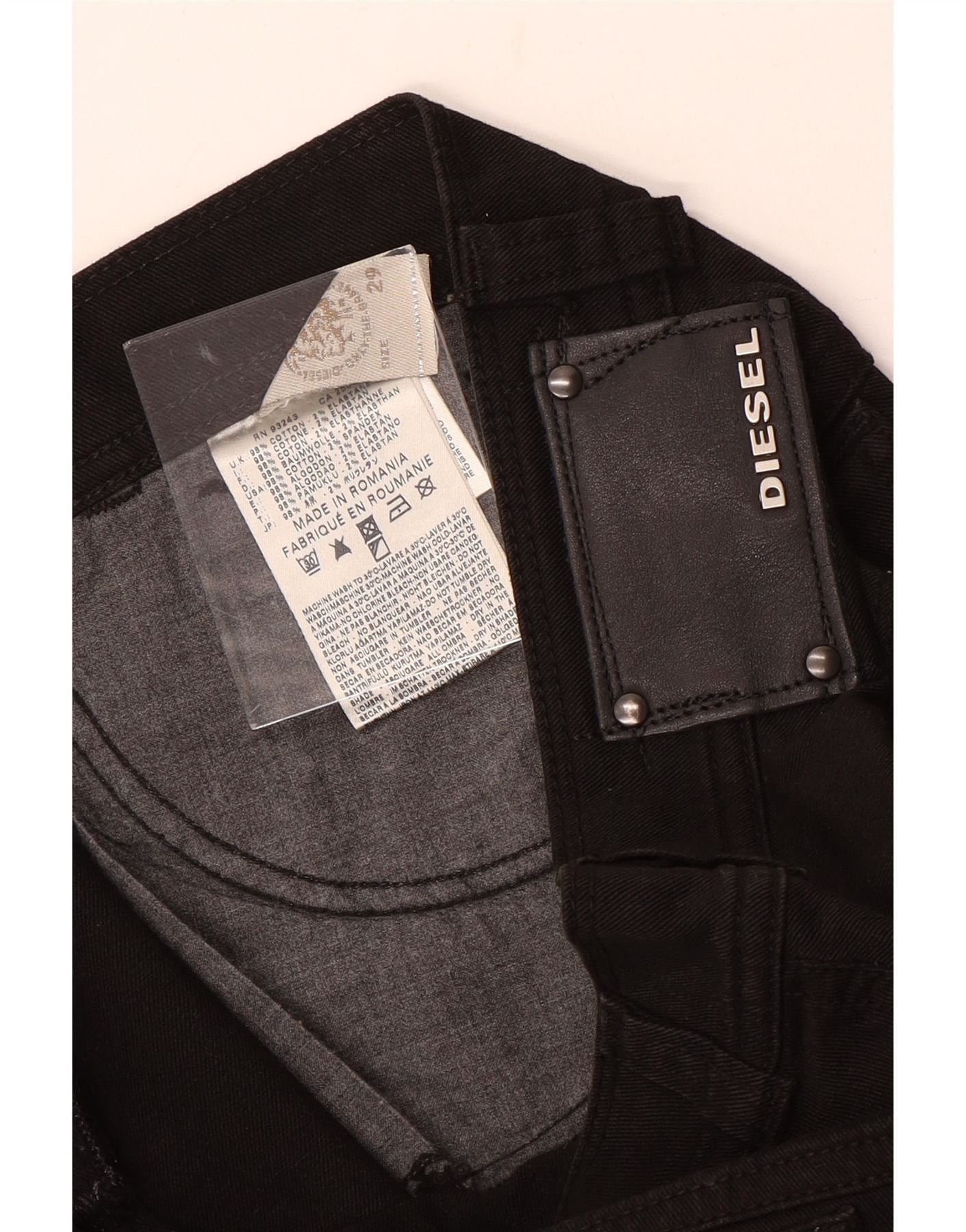 Diesel Womens Straight Jeans W29 L32 Black Cotton Size 42" / US 20 - 3 Thumbnail