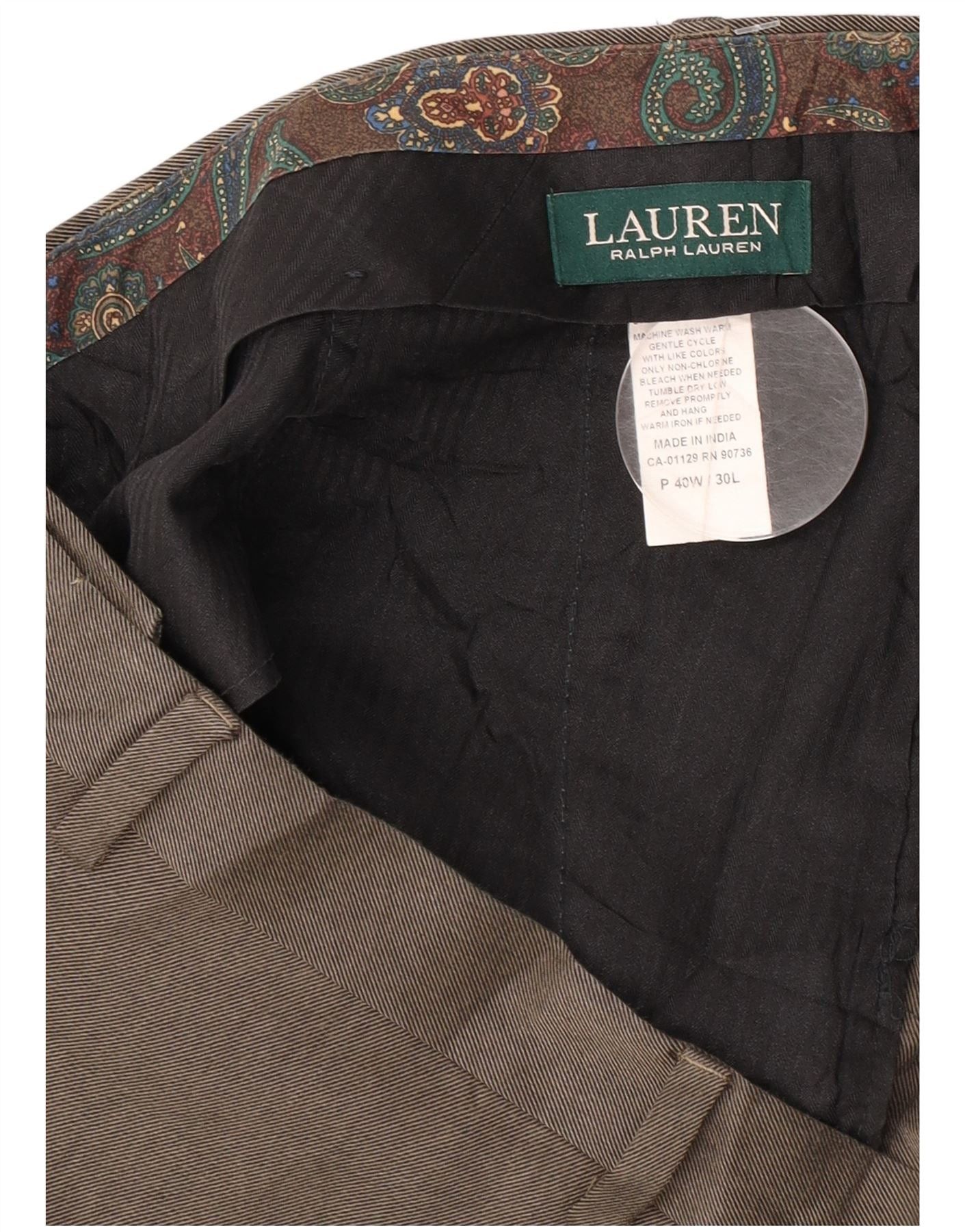 Ralph Lauren Mens Straight Suit Trousers W40 L30 Grey Polyester Size 40R - 3 Thumbnail