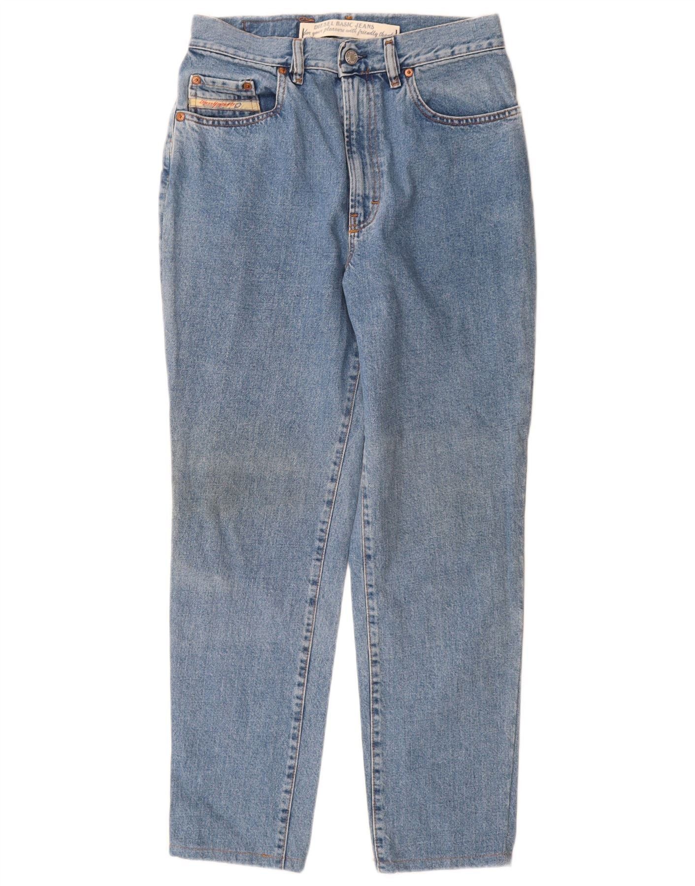 Diesel Mens High Waist Tapered Jeans W33 L29 Blue Cotton Size US 33 - 3 Thumbnail