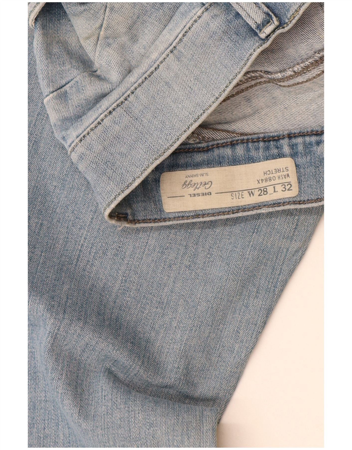Diesel Womens Getlegg Slim Skinny Jeans W28 L32 Blue Cotton Size 24" / US 00 / IT 34 - 3 Thumbnail