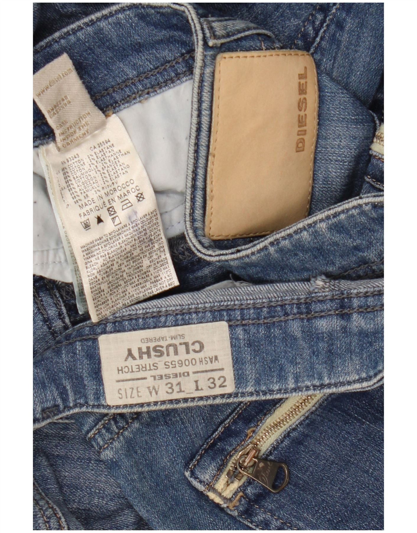 Diesel Womens Clushy Slim Tapered Jeans W31 L32 Blue Cotton Size 42" / US 20 - 3 Thumbnail