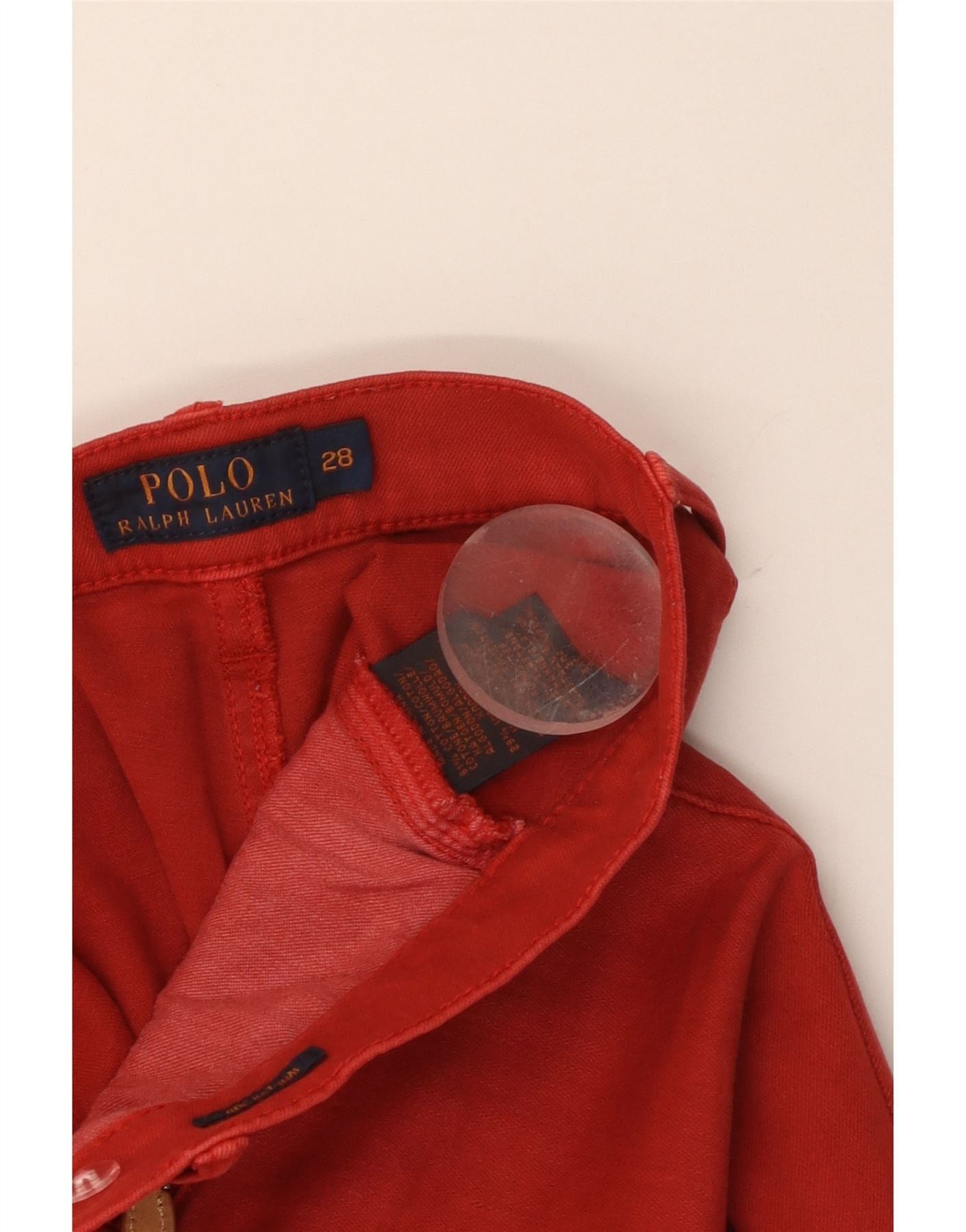 Polo Ralph Lauren Womens Slim Casual Trousers W28 L30 Red Cotton Size 24" / US 00 / IT 34 - 3 Thumbnail