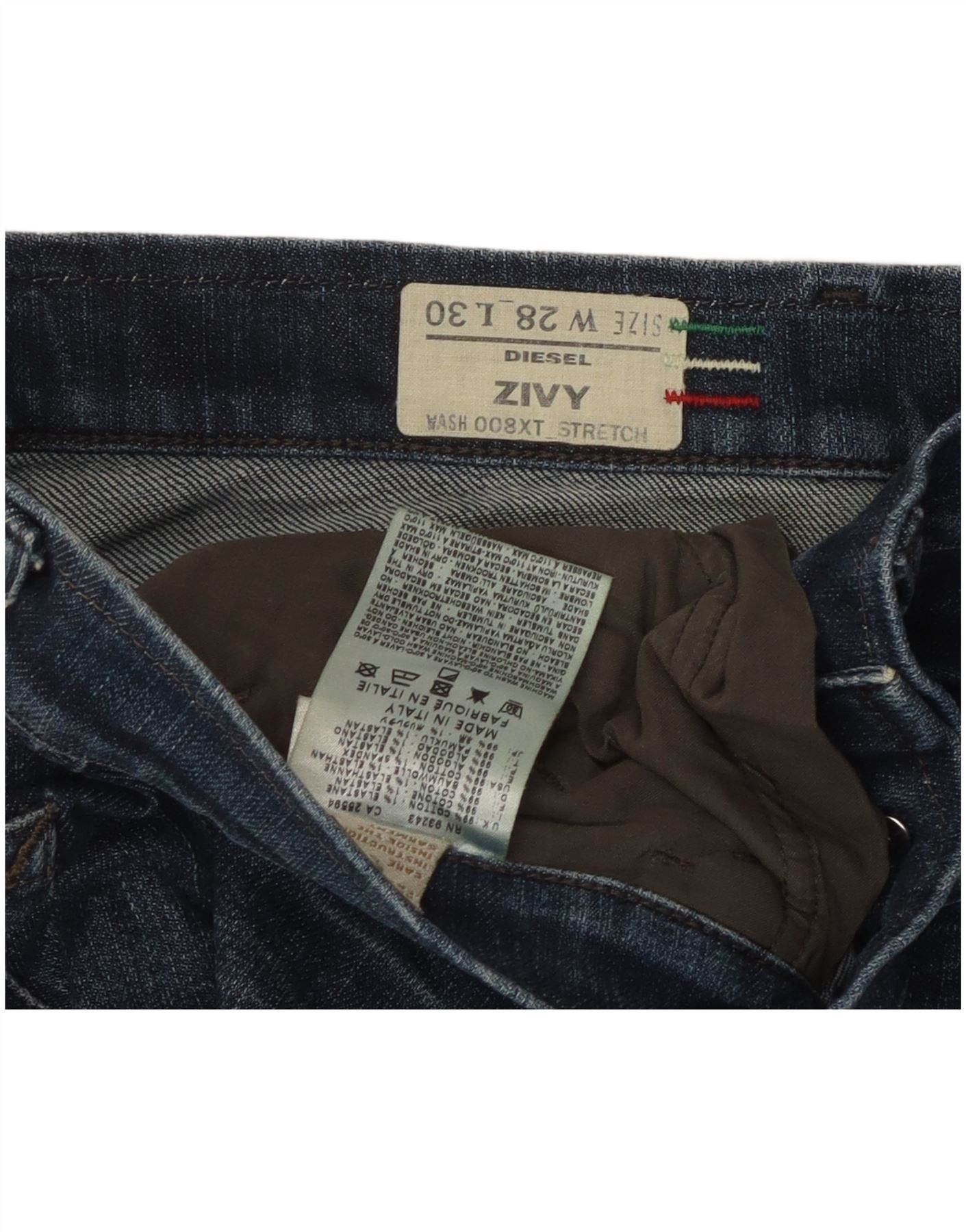 Diesel Womens Zivy Slim Jeans W28 L26 Blue Cotton Size 24" / US 00 / IT 34 - 3 Thumbnail