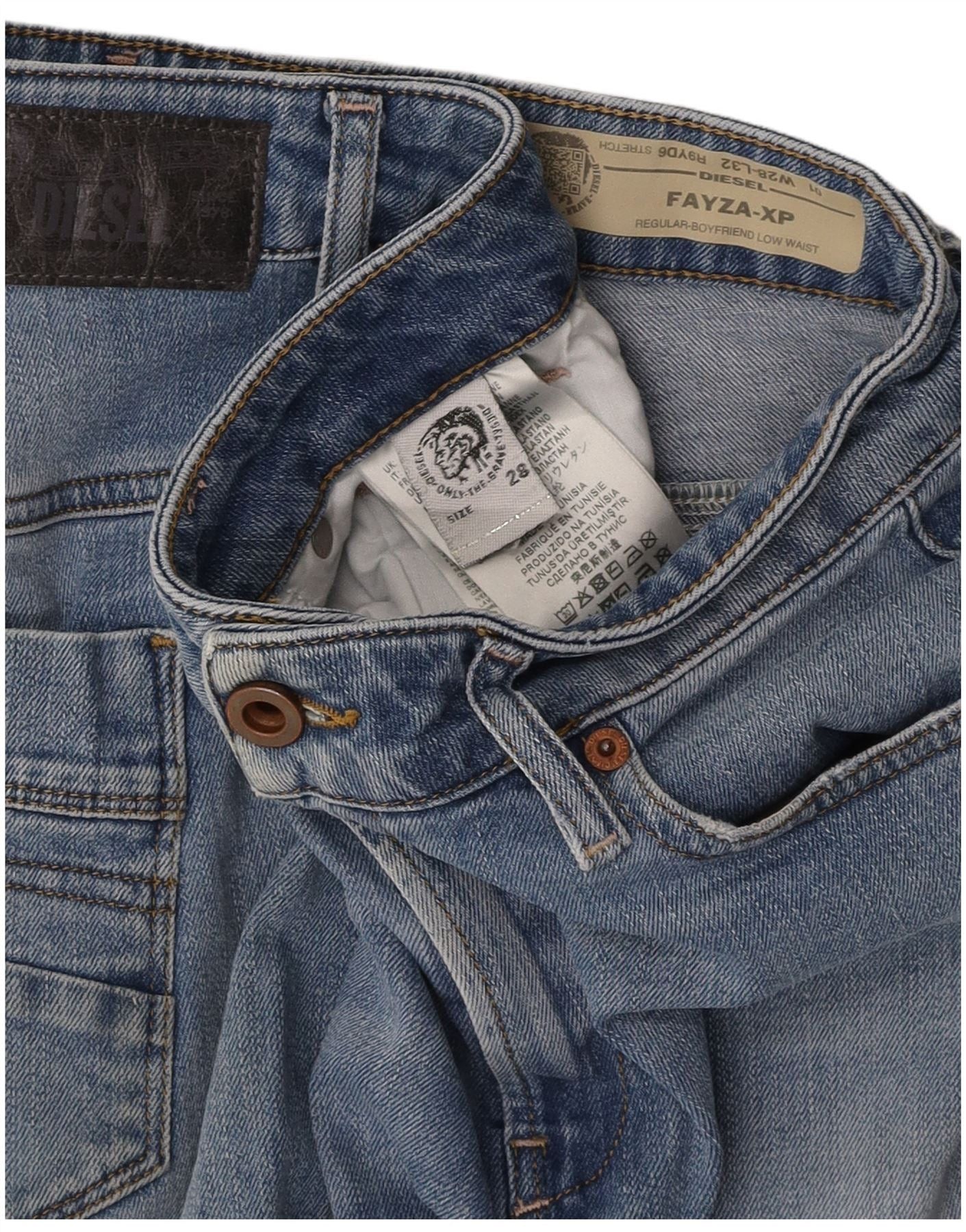 Diesel Womens Fayza-Xp Regular Low Waist Jeans W28 L25 Blue Cotton Size 24" / US 00 / IT 34 - 3 Thumbnail