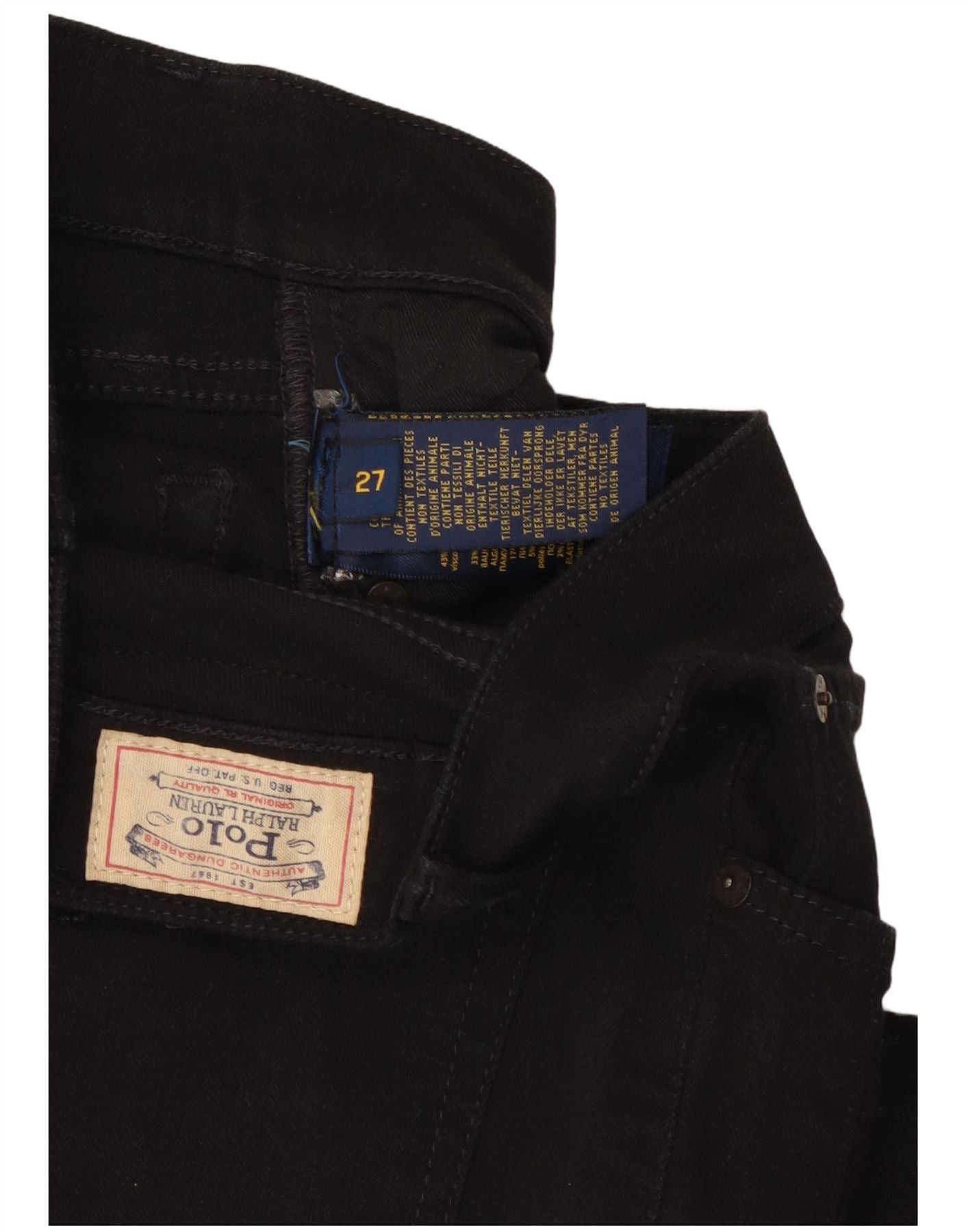 Polo Ralph Lauren Womens Skinny Jeans W27 L29 Black Viscose Size 27" / US 4 / IT 40 - 3 Thumbnail