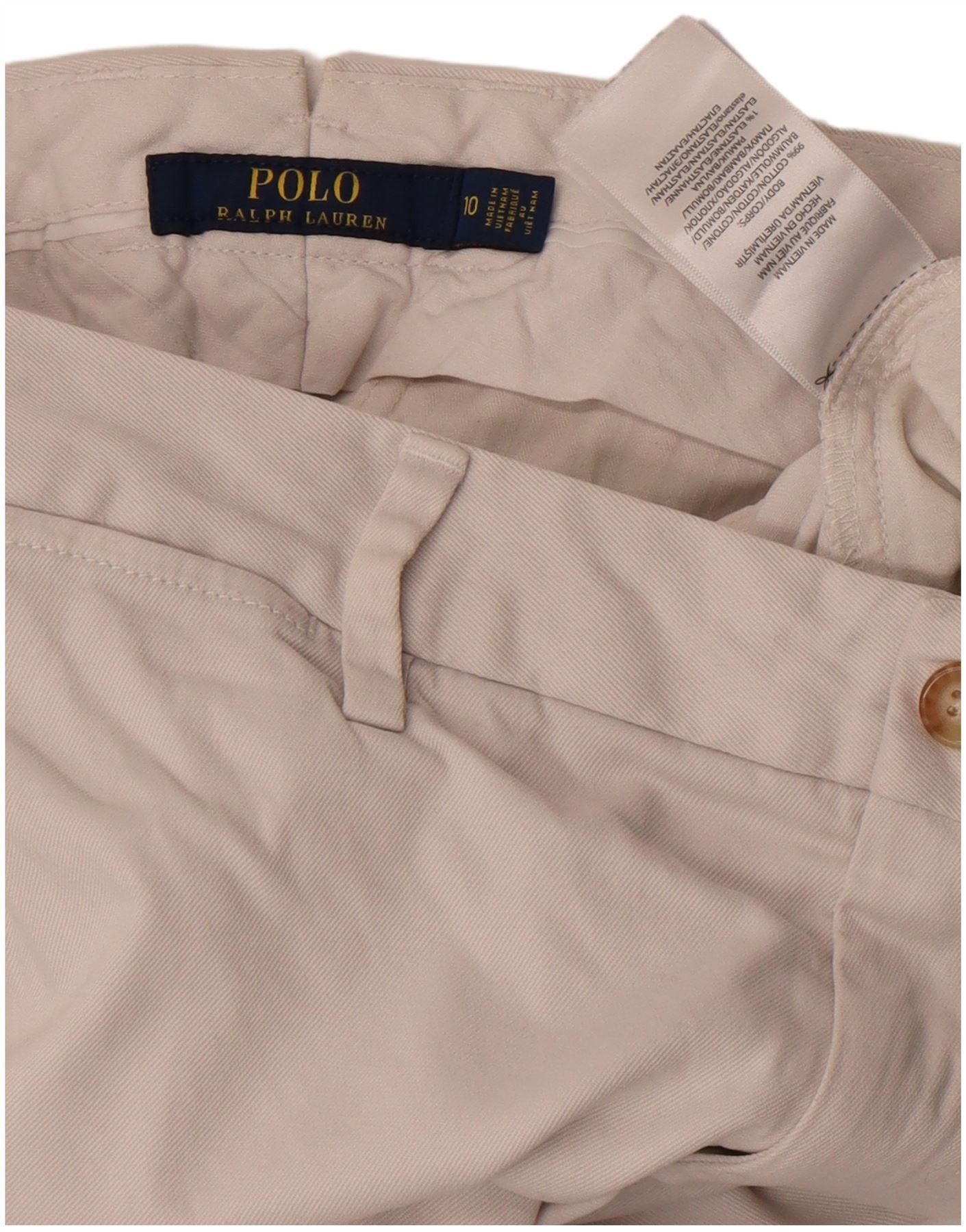 Polo Ralph Lauren Womens Capri Trousers US 10 Large W32 L23 White Cotton Size 28" / US 6 / IT 42 - 4 Thumbnail