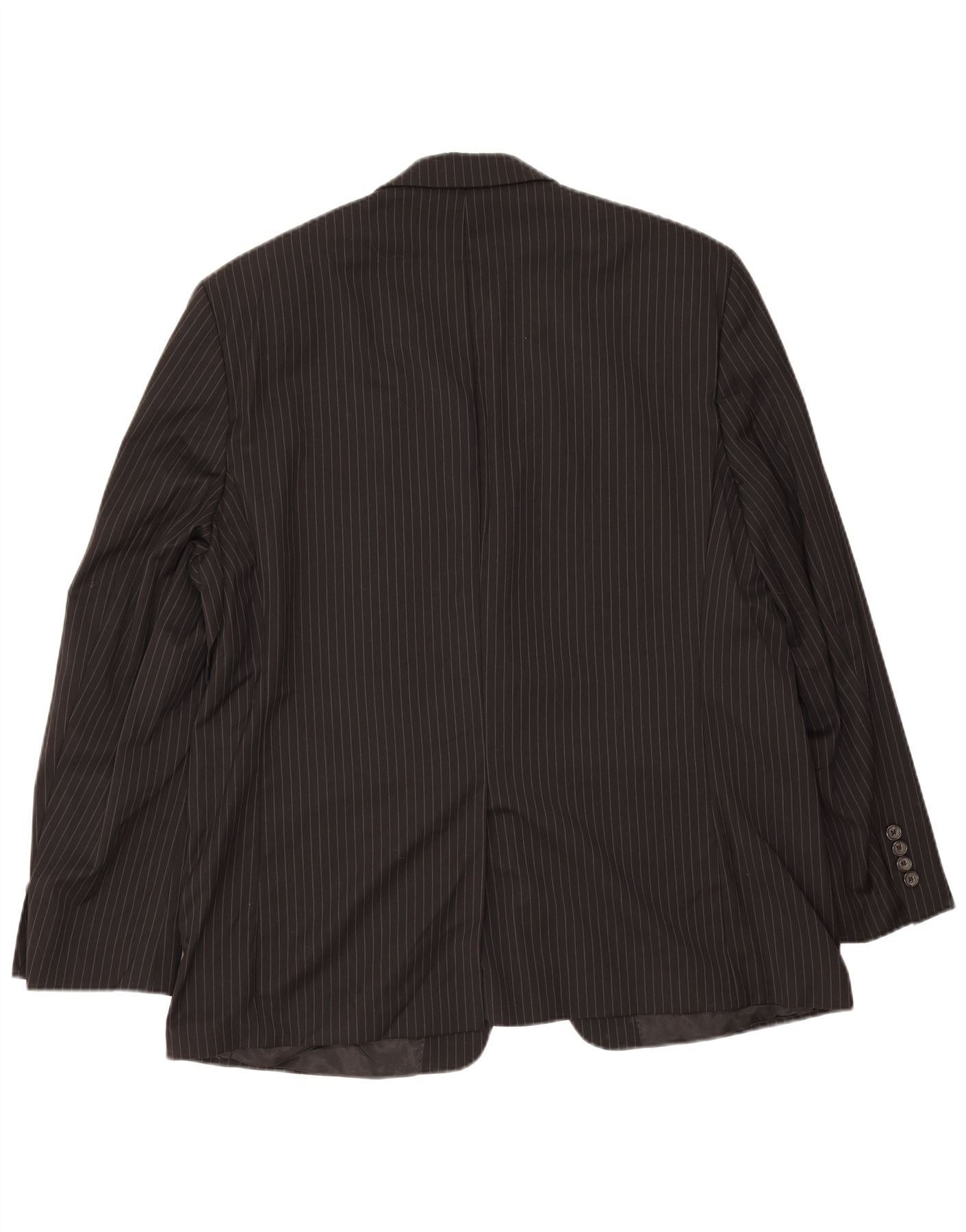 Ralph Lauren Mens 2 Button Blazer Jacket UK 46 2XL Black Pinstripe Wool Size US XXL / EU 58 / 5 - 2 Thumbnail
