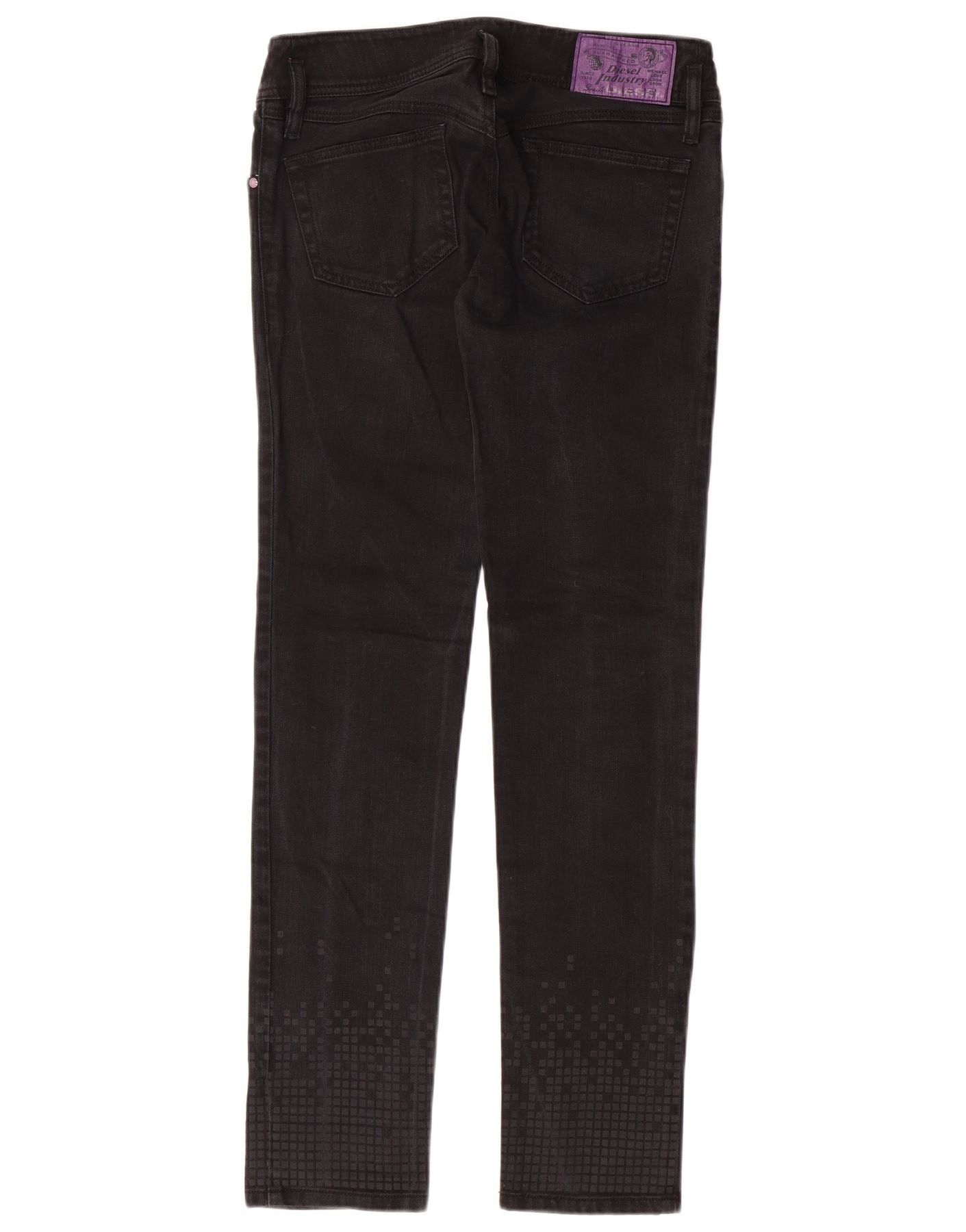Diesel Womens Matic Slim Jeans W28 L32 Black Geometric Cotton Size 42" / US 20 - 2 Thumbnail