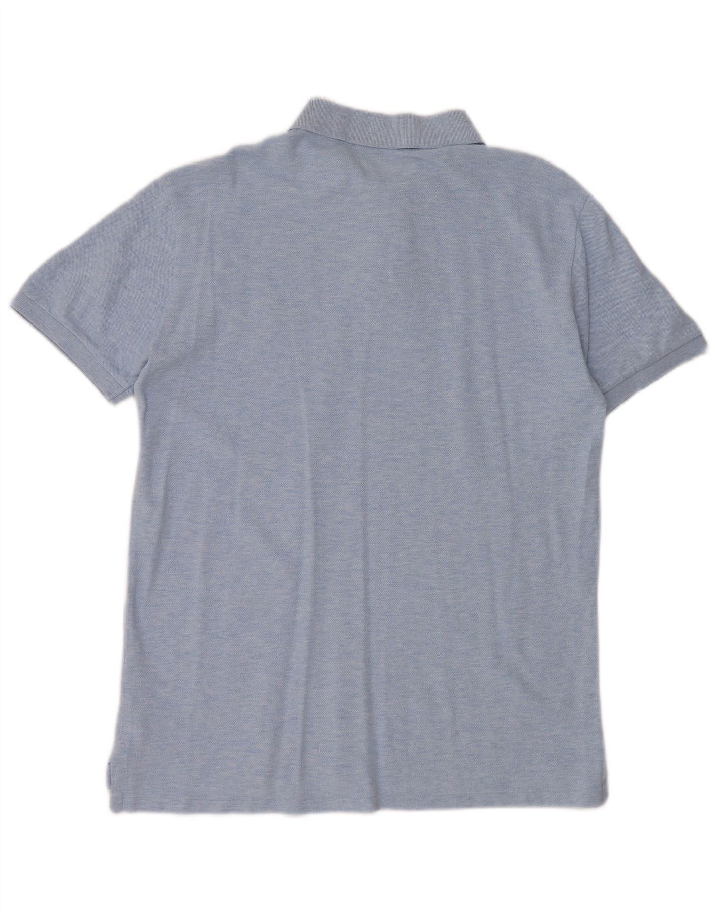 Polo Ralph Lauren Mens Slim Fit Polo Shirt Large Blue Flecked Cotton Size US M / EU 48-50 / 2 - 2 Thumbnail