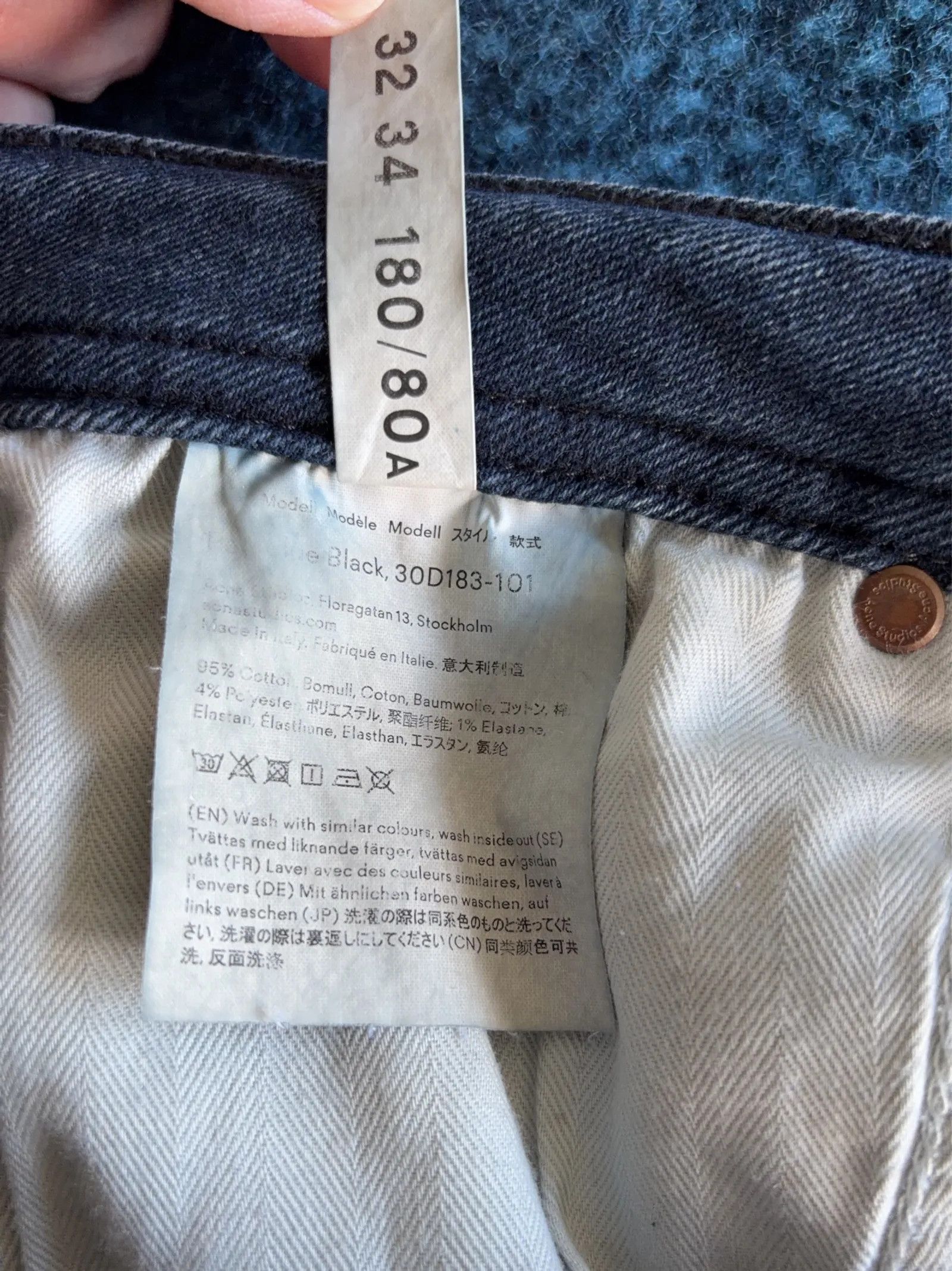 Acne Studios Acne Studios Peg BlueBlack Jeans Size 32" / US 10 / IT 46 - 3 Thumbnail