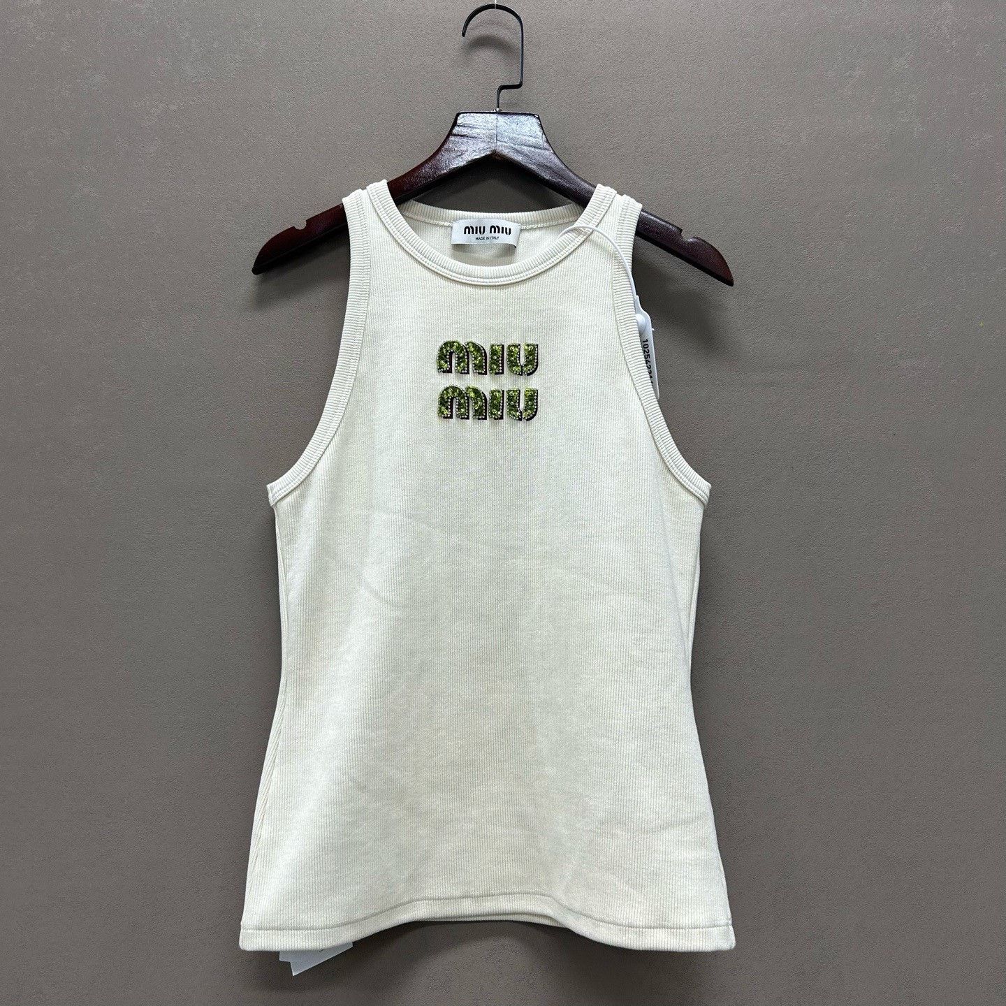Miu Miu Miu Miu Rhinestone Logo Tank Top Size XS Size XS / US 0-2 / IT 36-38 - 2 Thumbnail
