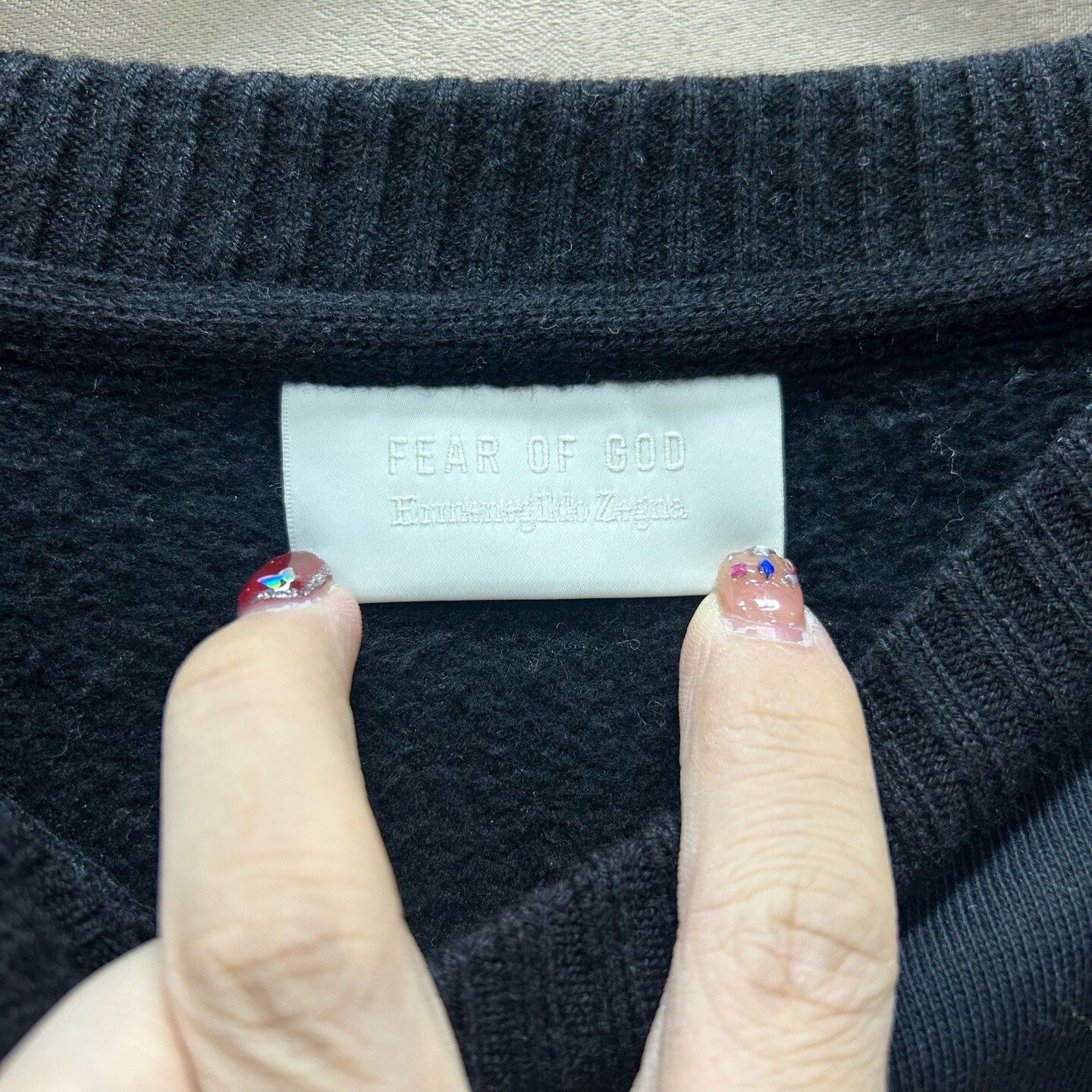 Fear of God × Z Zegna Fear of God x Zegna Flocked Logo Sweatshirt Size L Size US L / EU 52-54 / 3 - 4 Thumbnail
