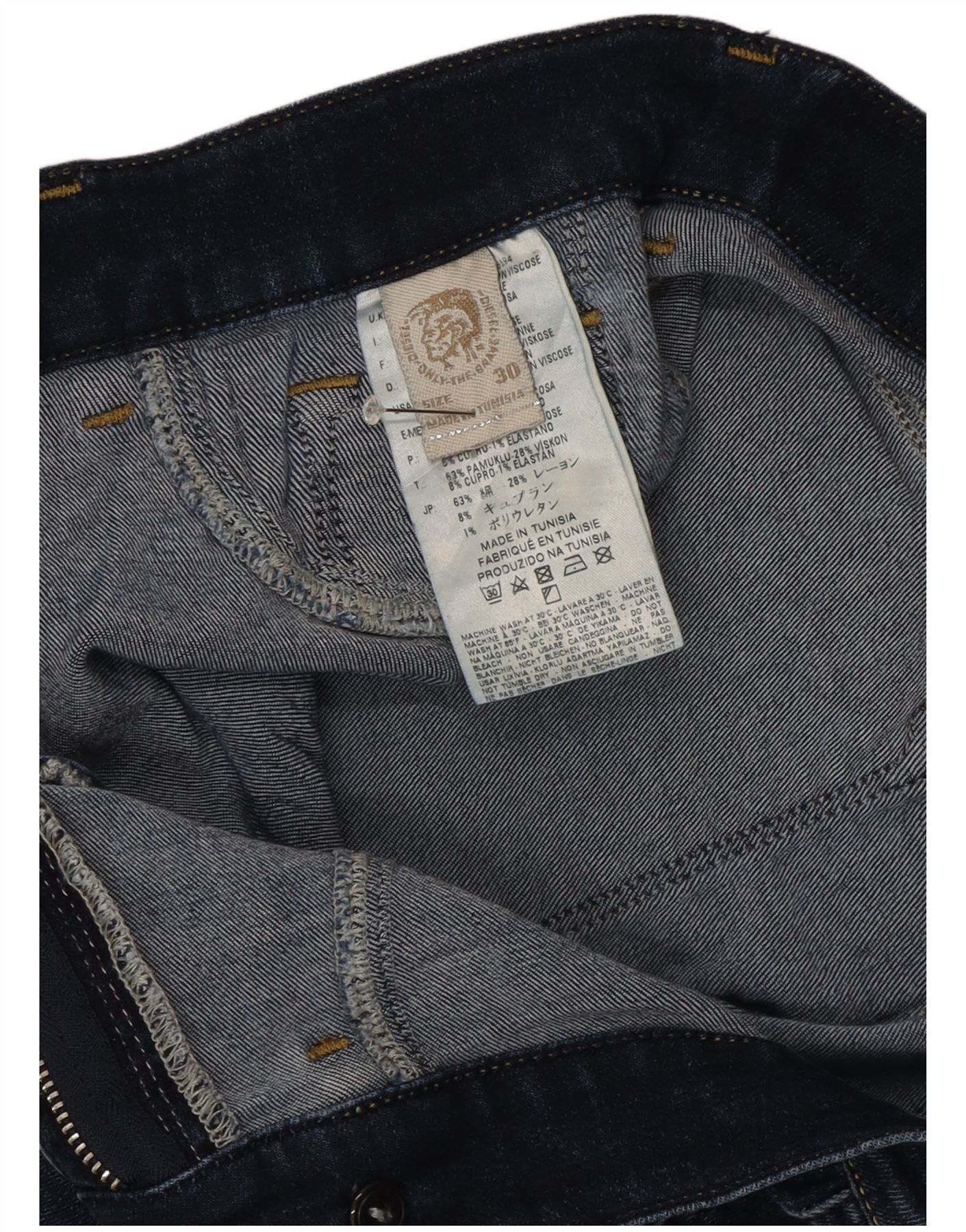 Diesel Womens Thanaz Slim Jeans W30 L27 Navy Blue Cotton Size 42" / US 20 - 3 Thumbnail