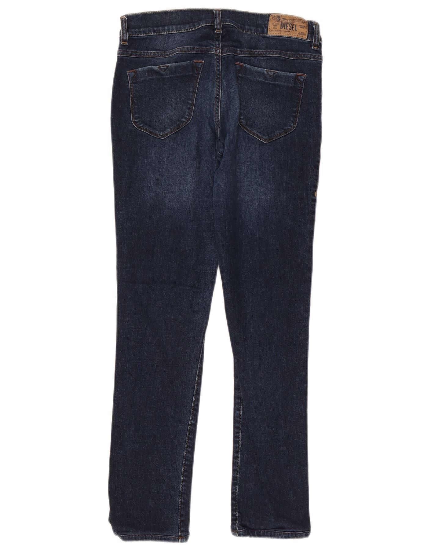 Diesel Womens Thanaz Slim Jeans W30 L27 Navy Blue Cotton Size 42" / US 20 - 2 Thumbnail
