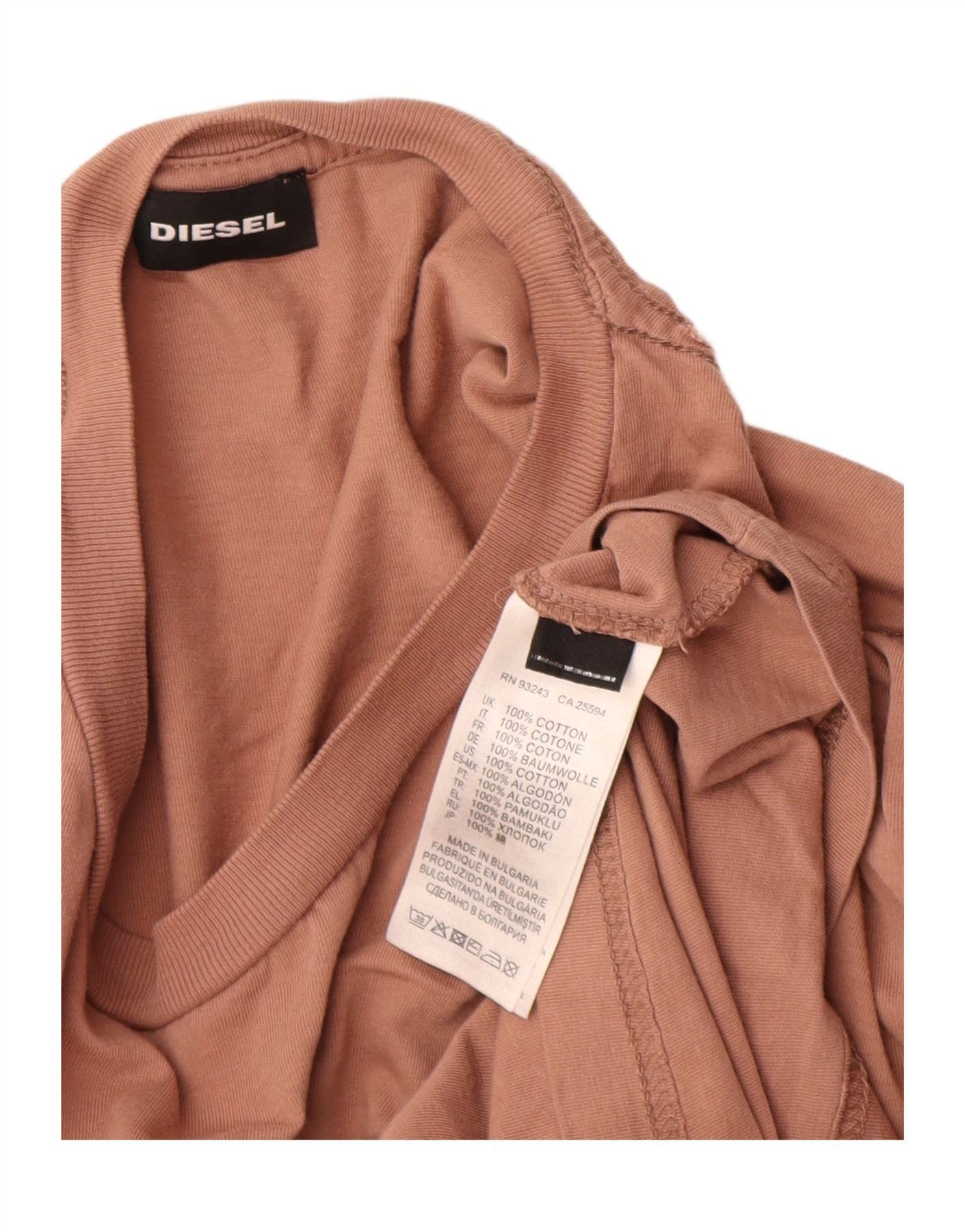 Diesel Mens Graphic Top Long Sleeve Large Brown Cotton Size US L / EU 52-54 / 3 - 4 Thumbnail