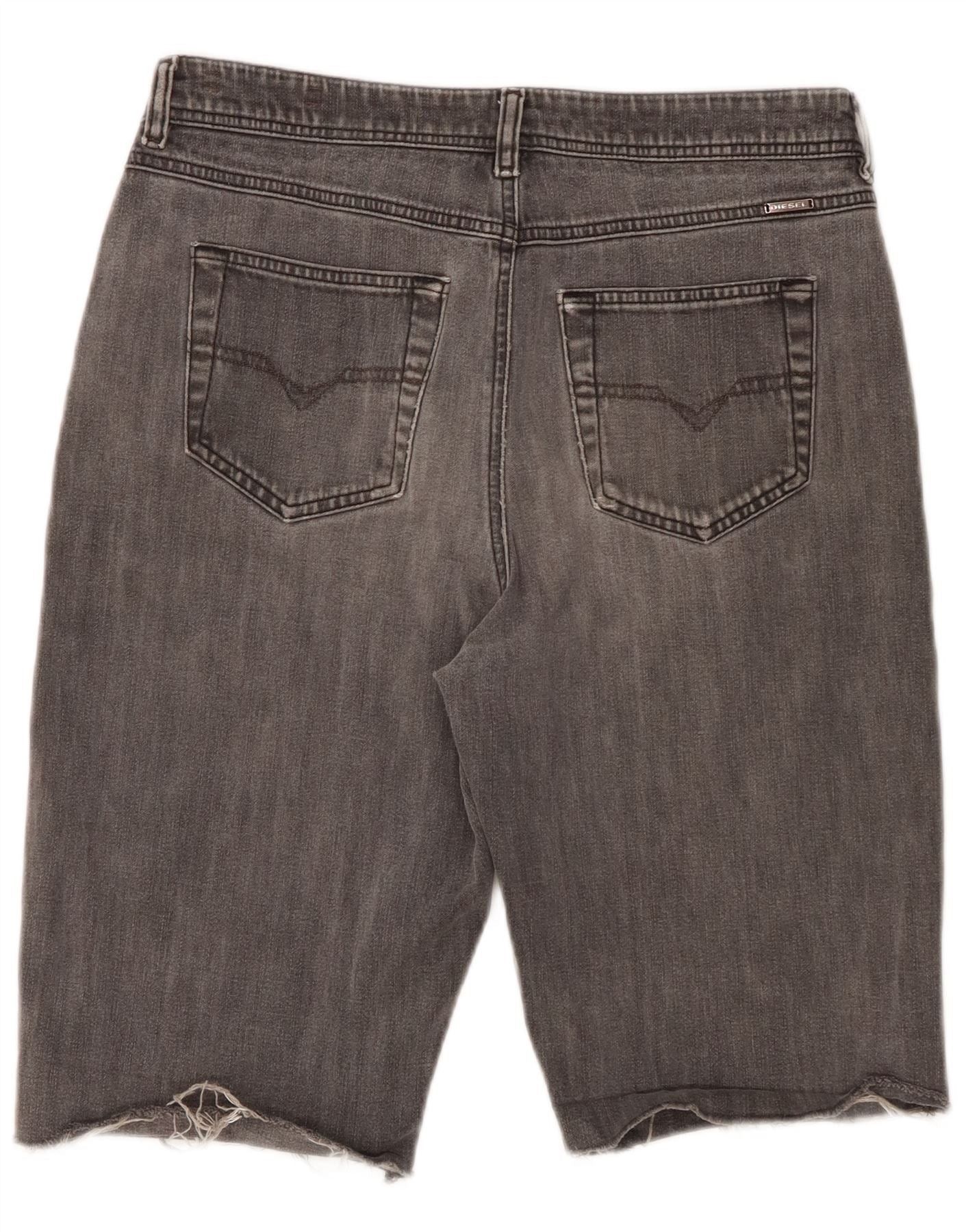 Diesel Mens Carrot Fit Denim Shorts W28 Small Grey Cotton Size US 28 / EU 44 - 2 Thumbnail