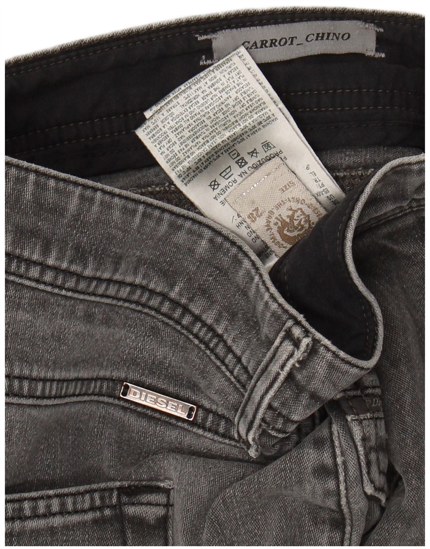 Diesel Mens Carrot Fit Denim Shorts W28 Small Grey Cotton Size US 28 / EU 44 - 3 Thumbnail