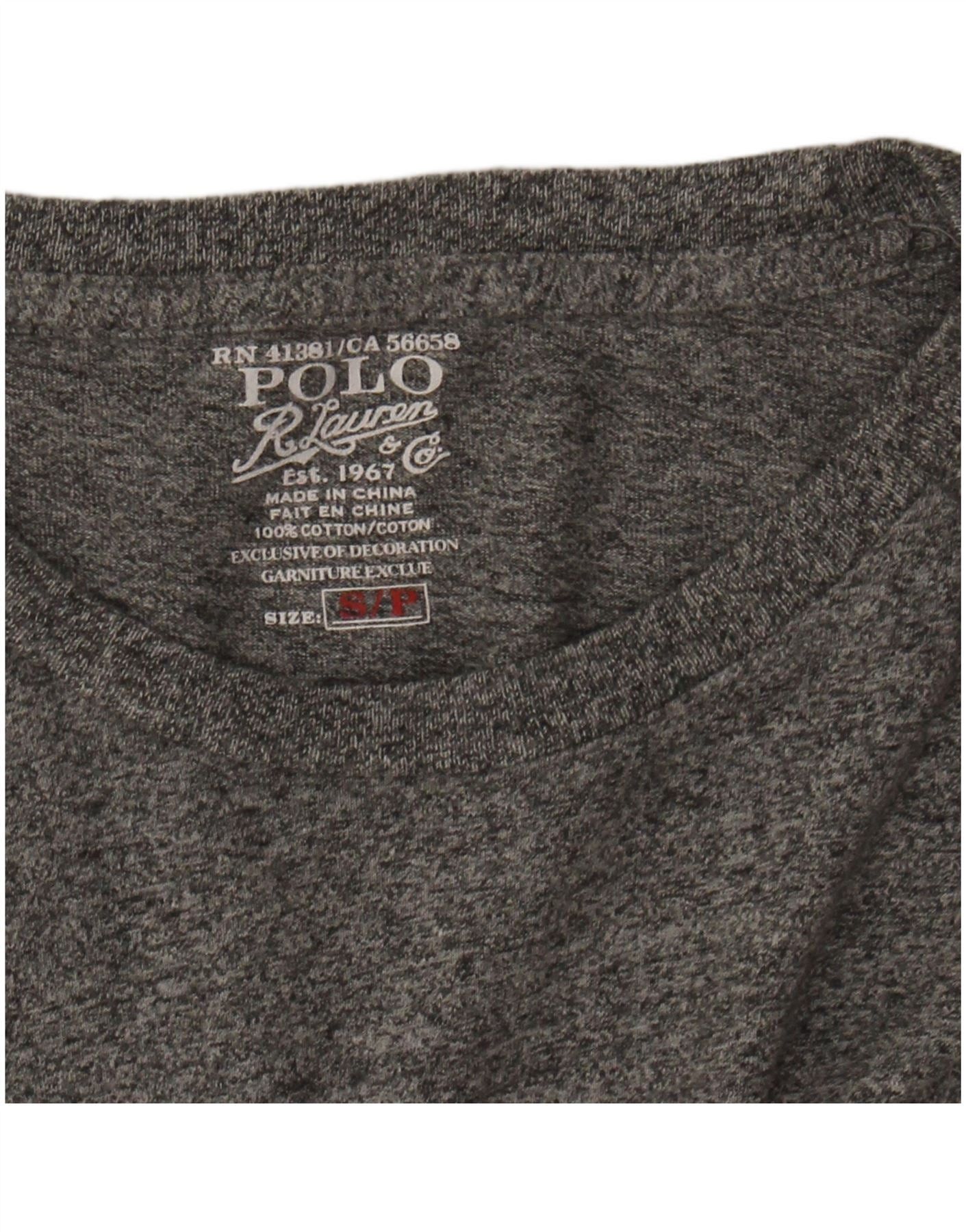 Polo Ralph Lauren Mens Top Long Sleeve Small Grey Flecked Cotton Size US L / EU 52-54 / 3 - 3 Thumbnail