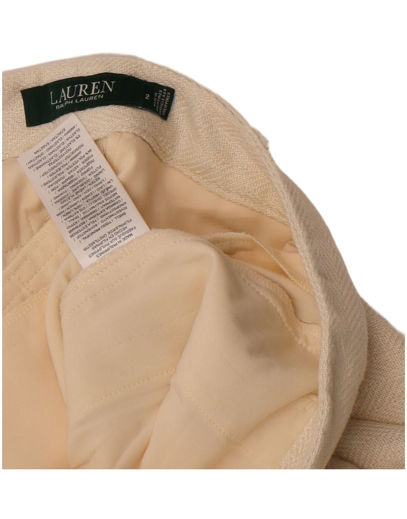 Ralph Lauren Womens Wide Leg Cropped Trousers US 2 XS W24 L25 Off White Size 24" / US 00 / IT 34 - 4 Thumbnail