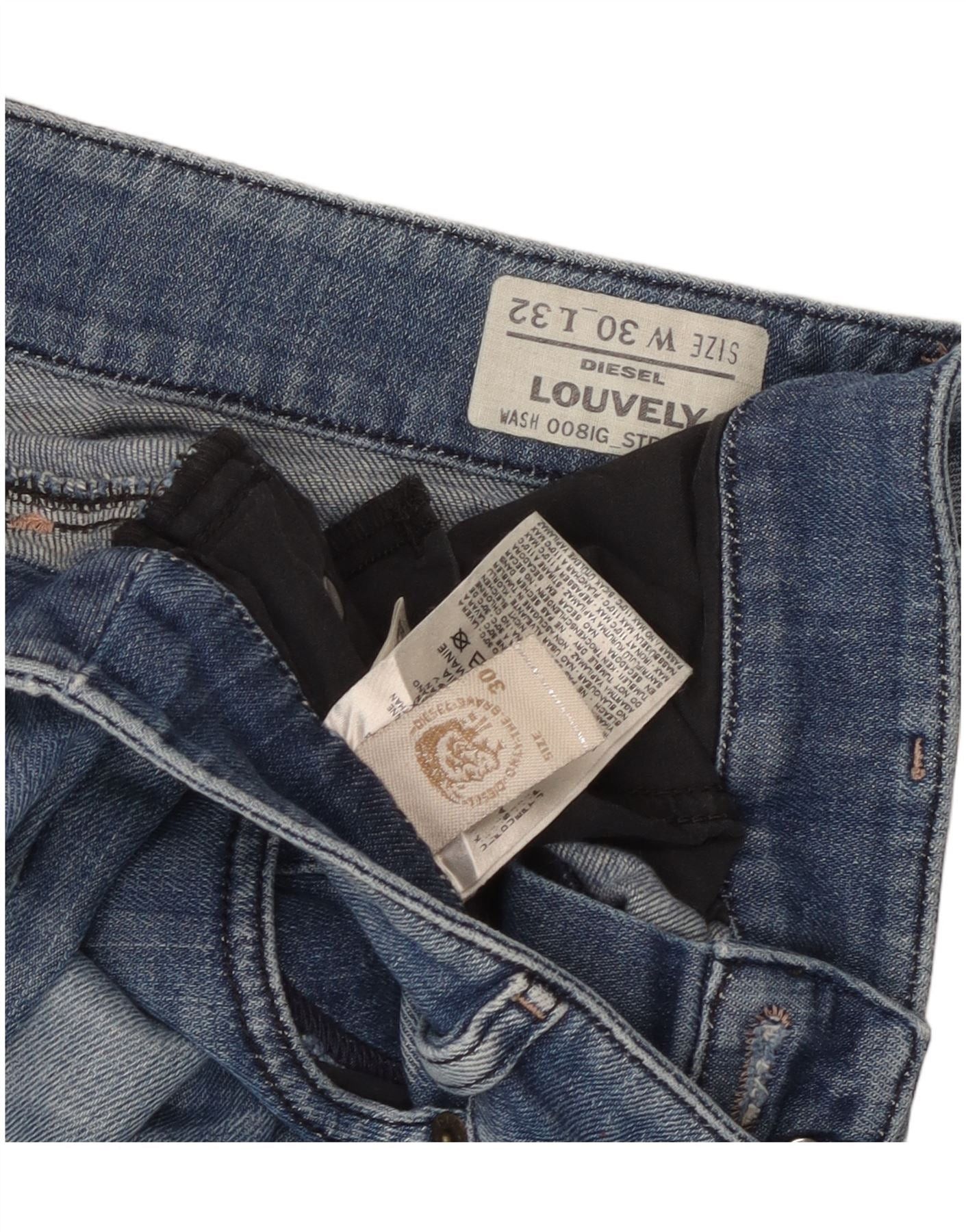Diesel Womens Louvely Slim Jeans W30 L32 Blue Cotton Size 42" / US 20 - 3 Thumbnail