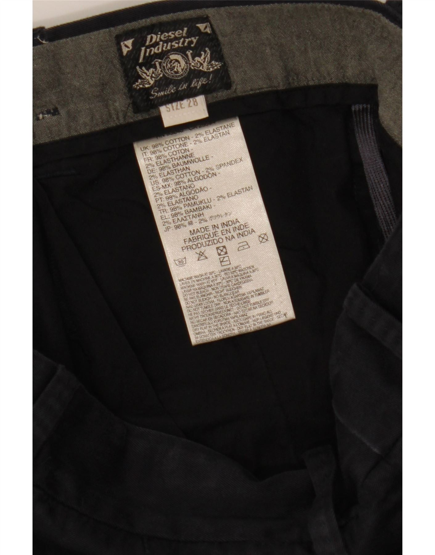 Diesel Womens Slim Chino Trousers W28 L30 Navy Blue Cotton Size 24" / US 00 / IT 34 - 3 Thumbnail