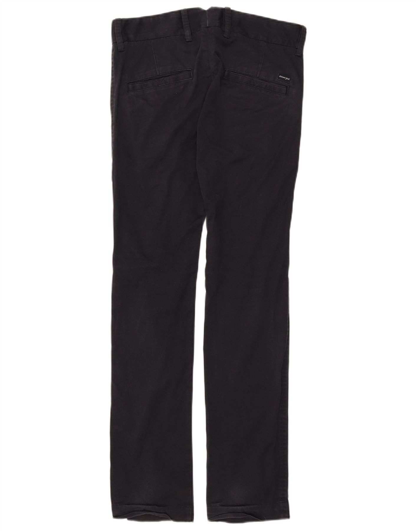 Diesel Womens Slim Chino Trousers W28 L30 Navy Blue Cotton Size 24" / US 00 / IT 34 - 2 Thumbnail