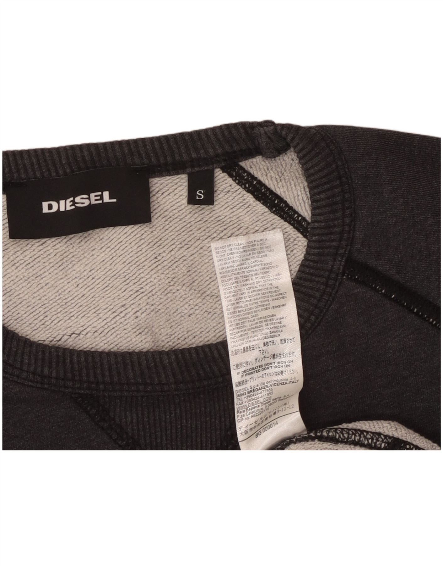 Diesel Mens Graphic Sweatshirt Jumper Small Grey Cotton Size US S / EU 44-46 / 1 - 3 Thumbnail