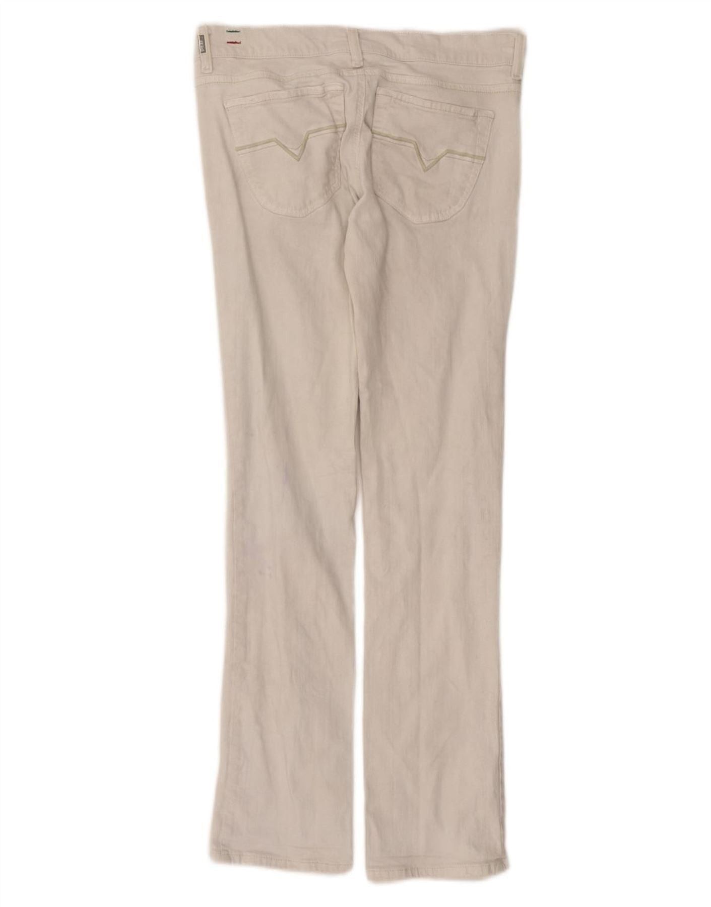 Diesel Womens Liv Straight Slim Jeans W29 L30 White Cotton Size 42" / US 20 - 2 Thumbnail
