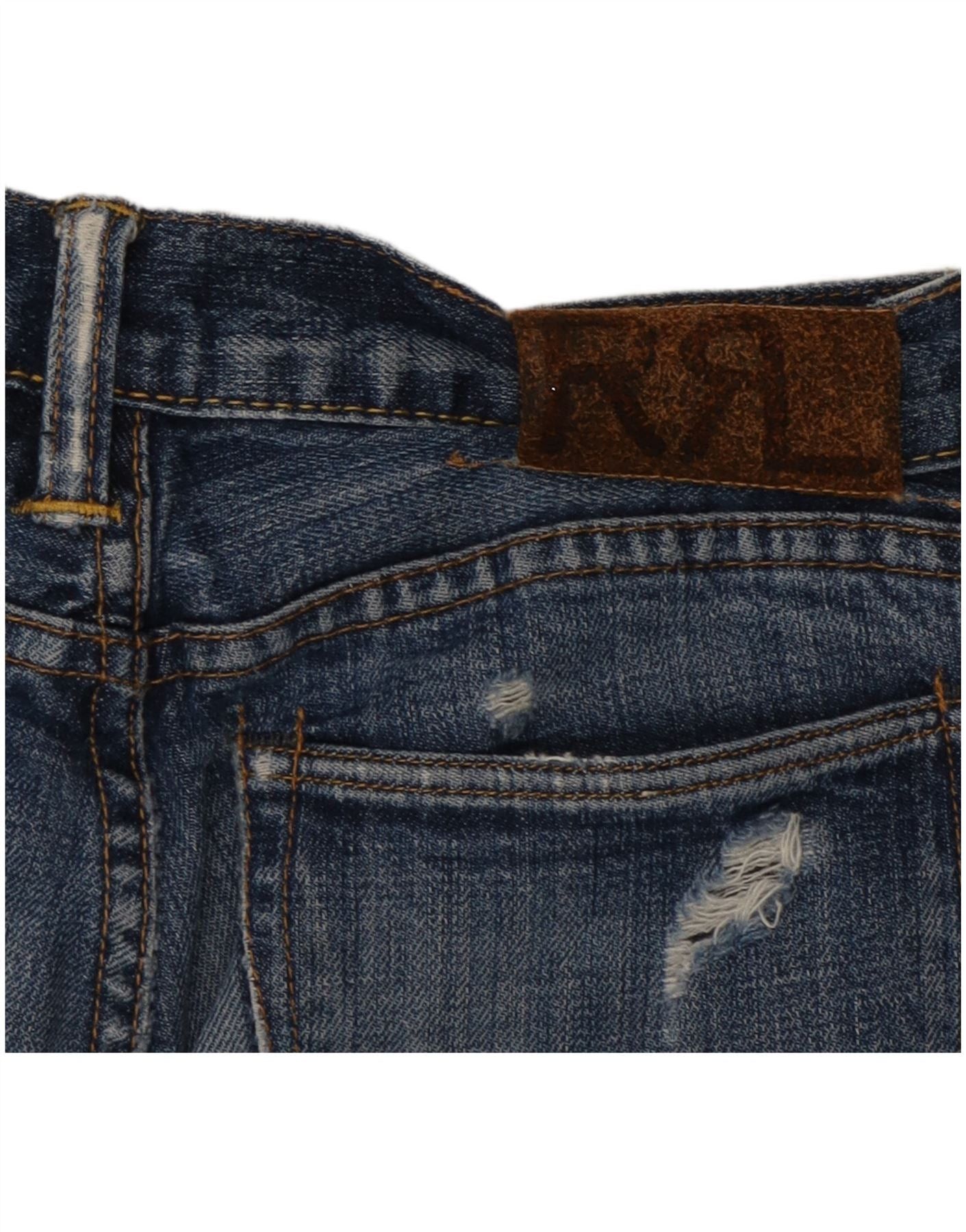 Ralph Lauren Womens Distressed Slim Jeans W27 L34 Blue Cotton Size 42" / US 20 - 3 Thumbnail