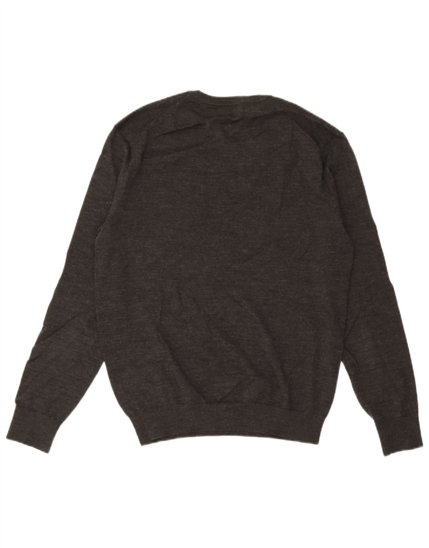 Polo Ralph Lauren Mens Slim Fit V-Neck Jumper Sweater Medium Grey Flecked Size US M / EU 48-50 / 2 - 2 Thumbnail