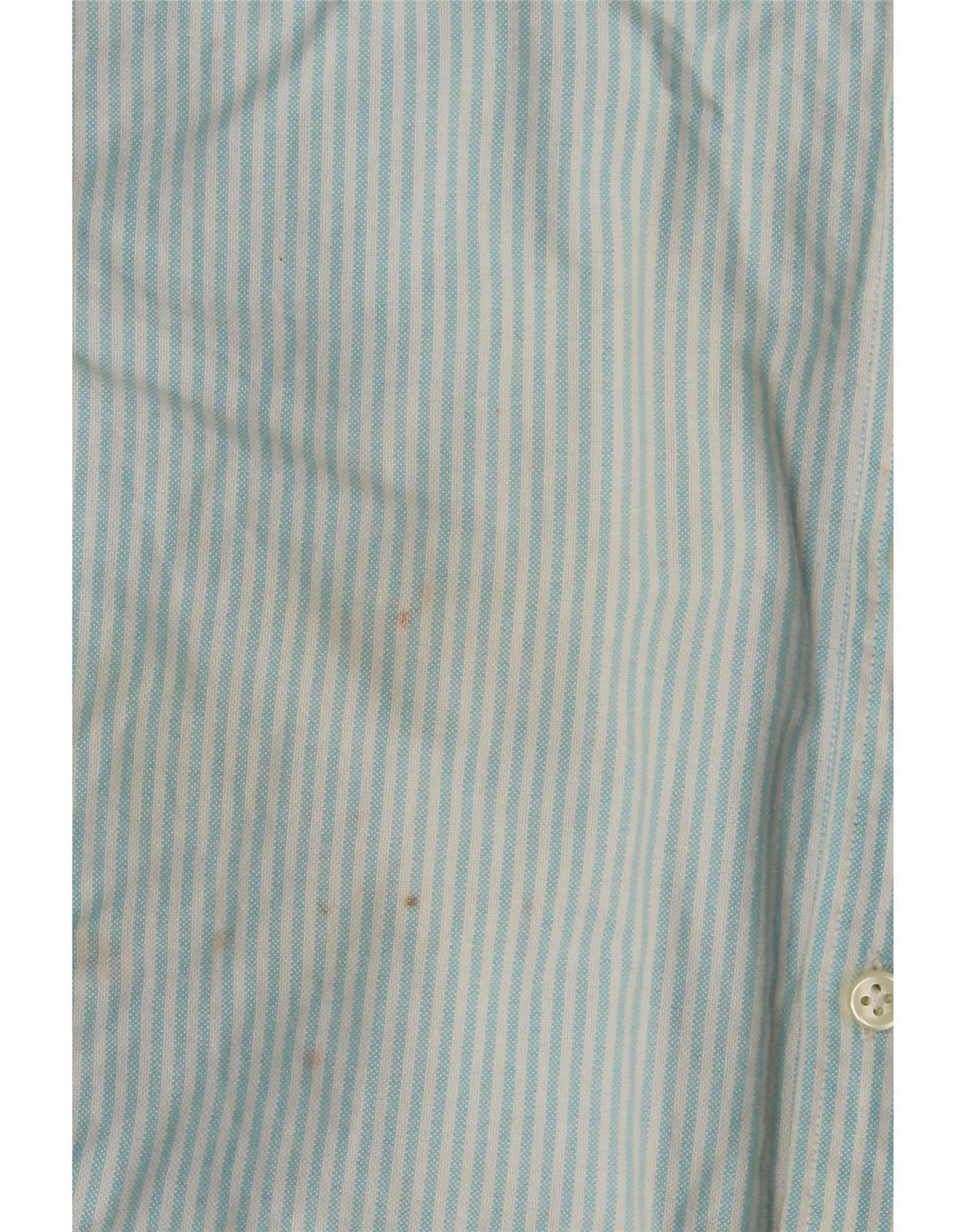 Ralph Lauren Womens Slim Fit Shirt US 4 Small Turquoise Pinstripe Cotton Size XS / US 0-2 / IT 36-38 - 4 Thumbnail