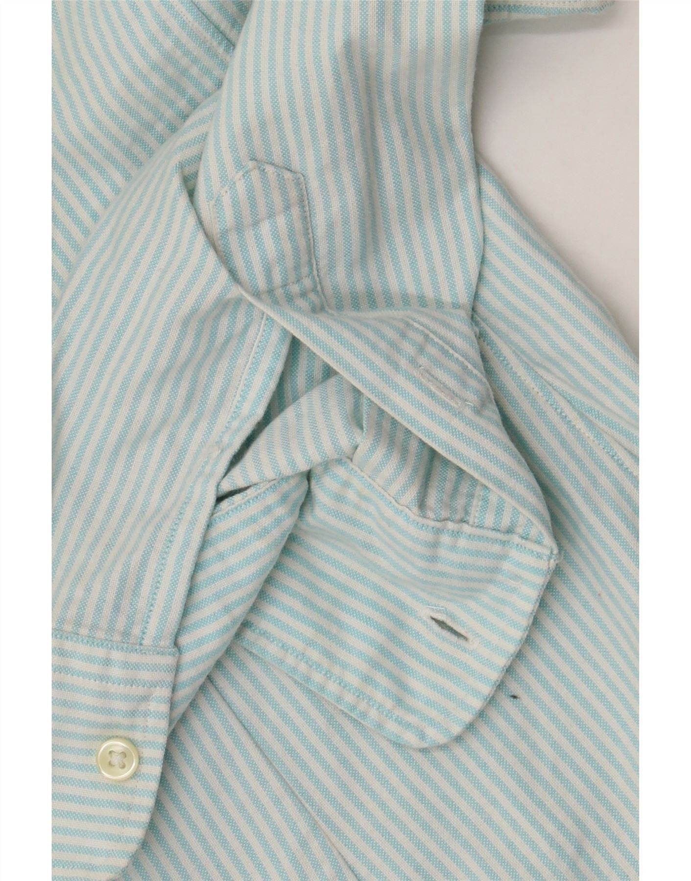 Ralph Lauren Womens Slim Fit Shirt US 4 Small Turquoise Pinstripe Cotton Size XS / US 0-2 / IT 36-38 - 3 Thumbnail